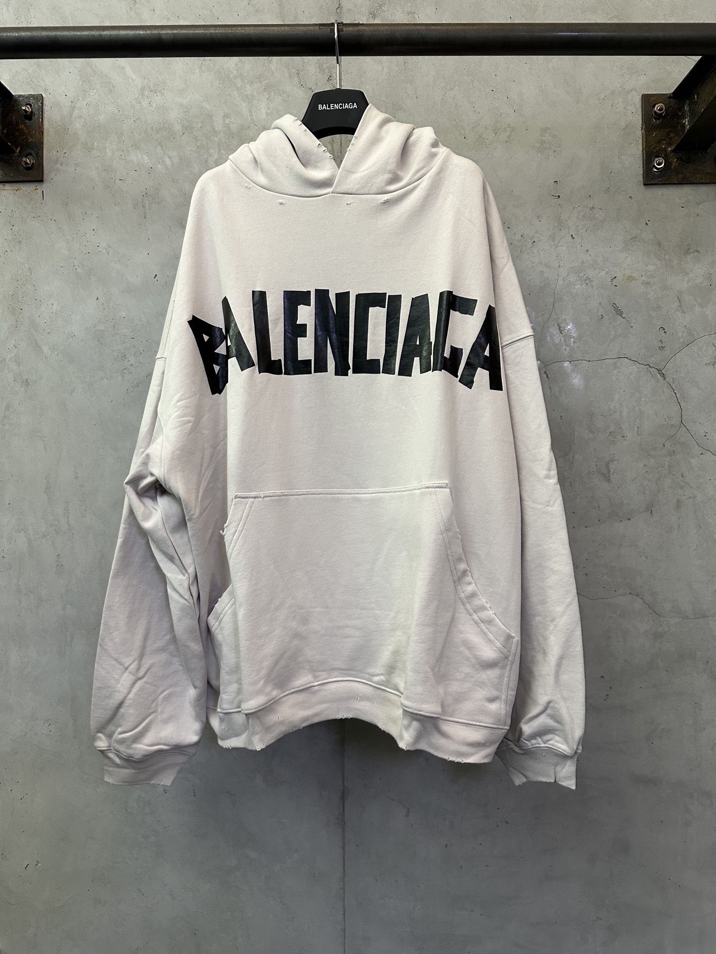 P225 Balenciaga París nuevo otoño-invierno 24 sudadera con capucha de manga larga con estampado de cinta y pasta. Tejid…