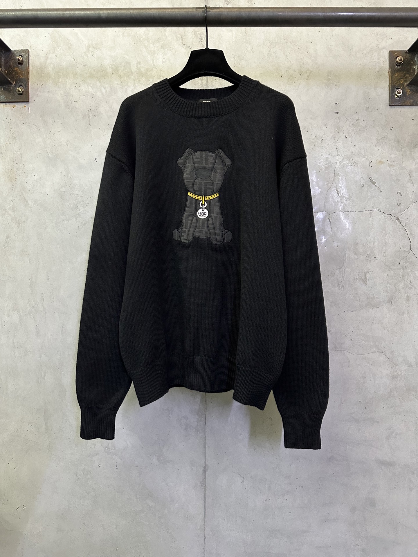 Fendi FENDI芬迪 ss26 小狗贴布刺绣标识针织衫