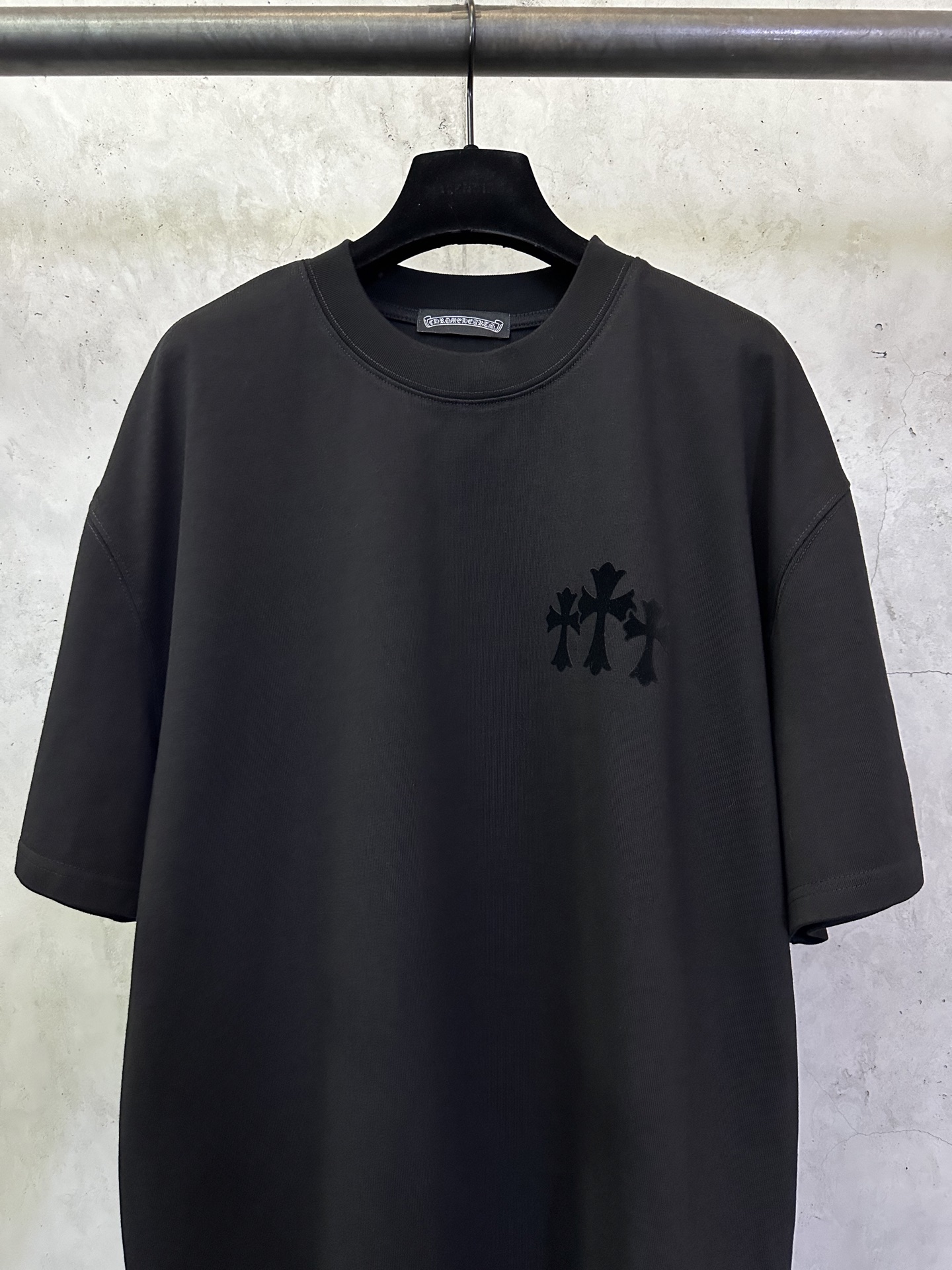 Chrome Hearts Chrome Hearts 克罗心 25ss 十字架植绒印花圆领短袖T恤