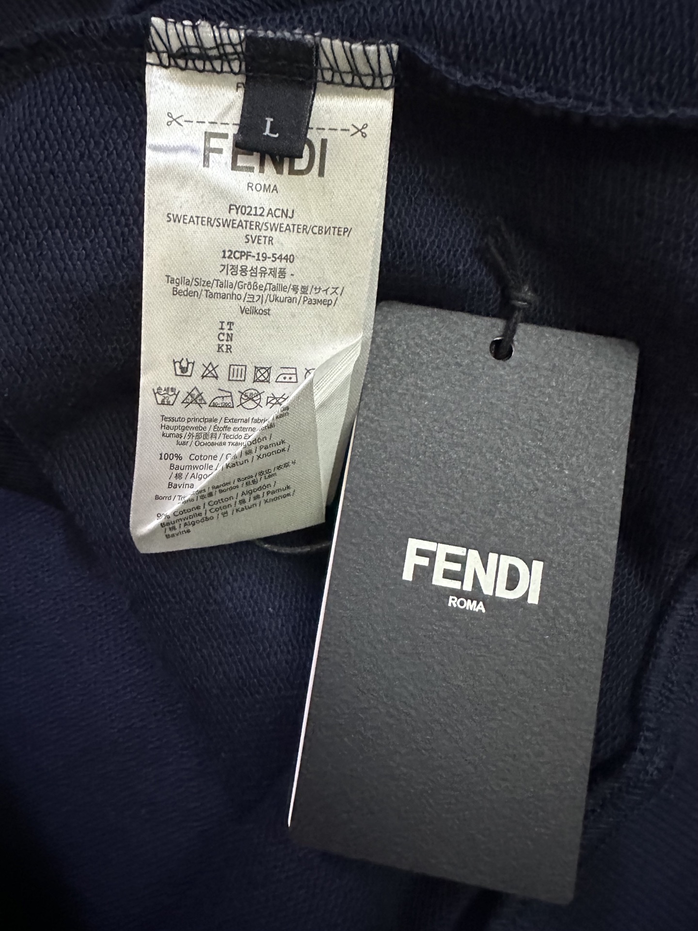 Fendi FENDI芬迪 ss26 小狗贴布刺绣标识帽衫卫衣