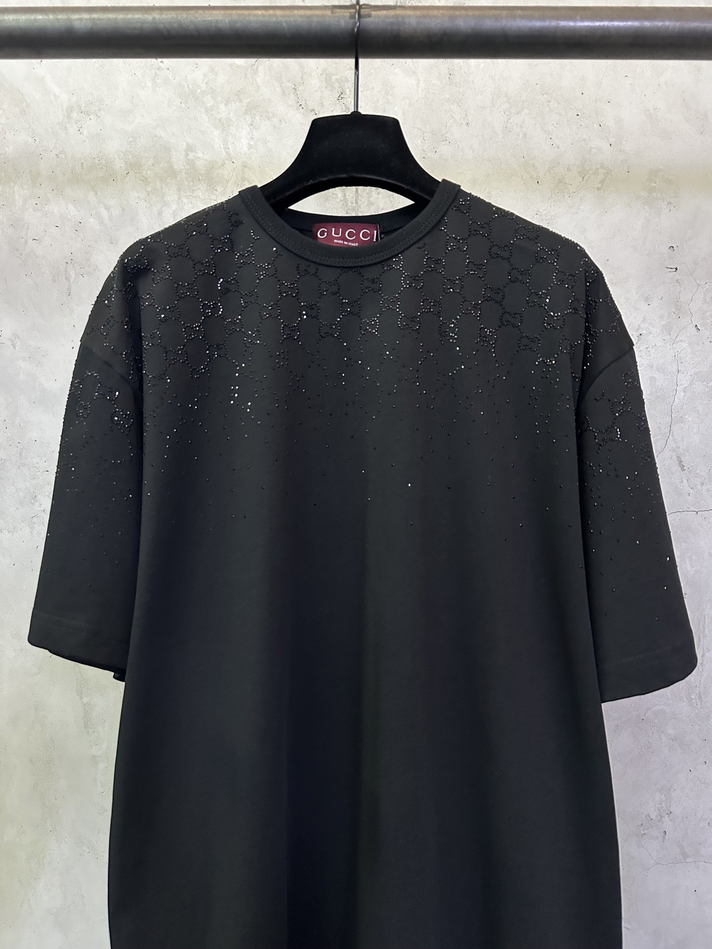 Gucci Gucci古驰 ss26烫钻双G标识短袖