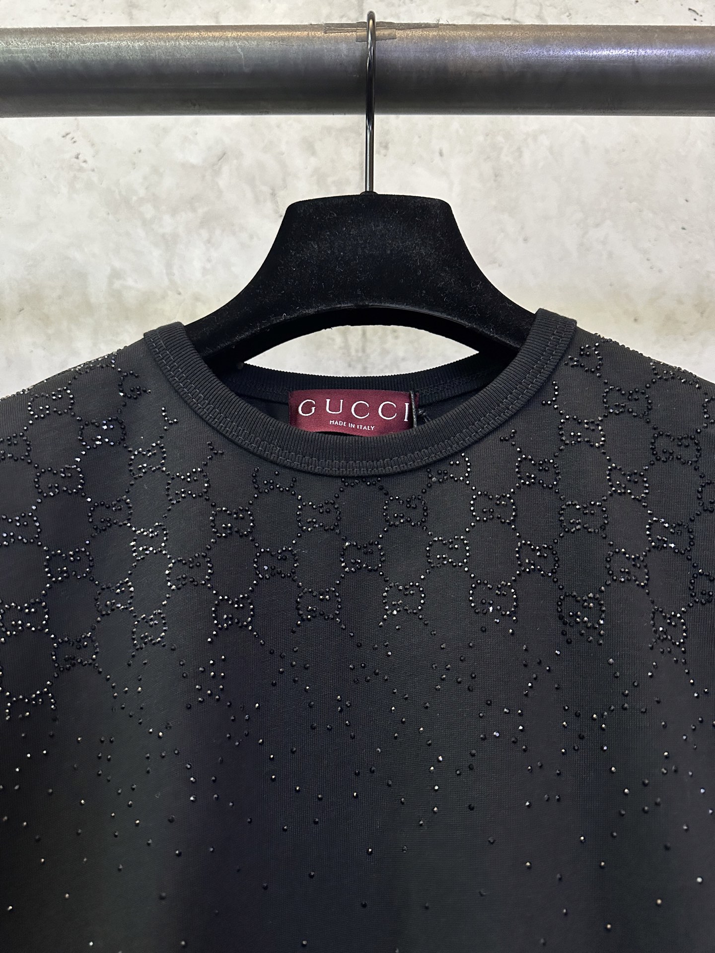 Gucci Gucci古驰 ss26烫钻双G标识短袖