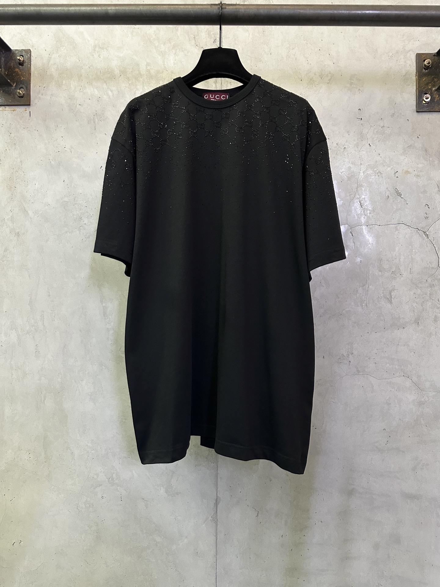 Gucci Gucci古驰 ss26烫钻双G标识短袖