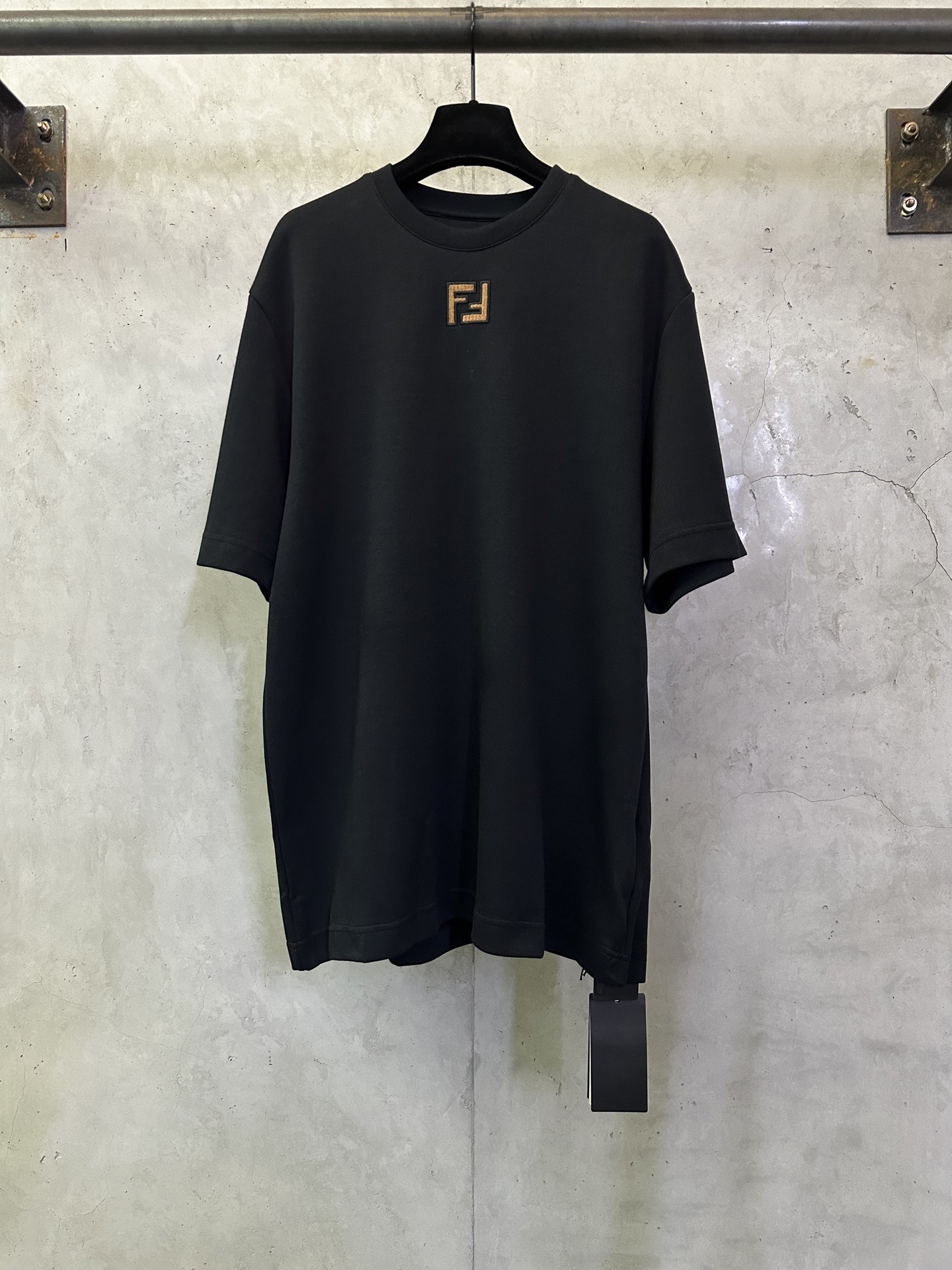 Fendi FENDI芬迪 双F皮绒刺绣标识短袖