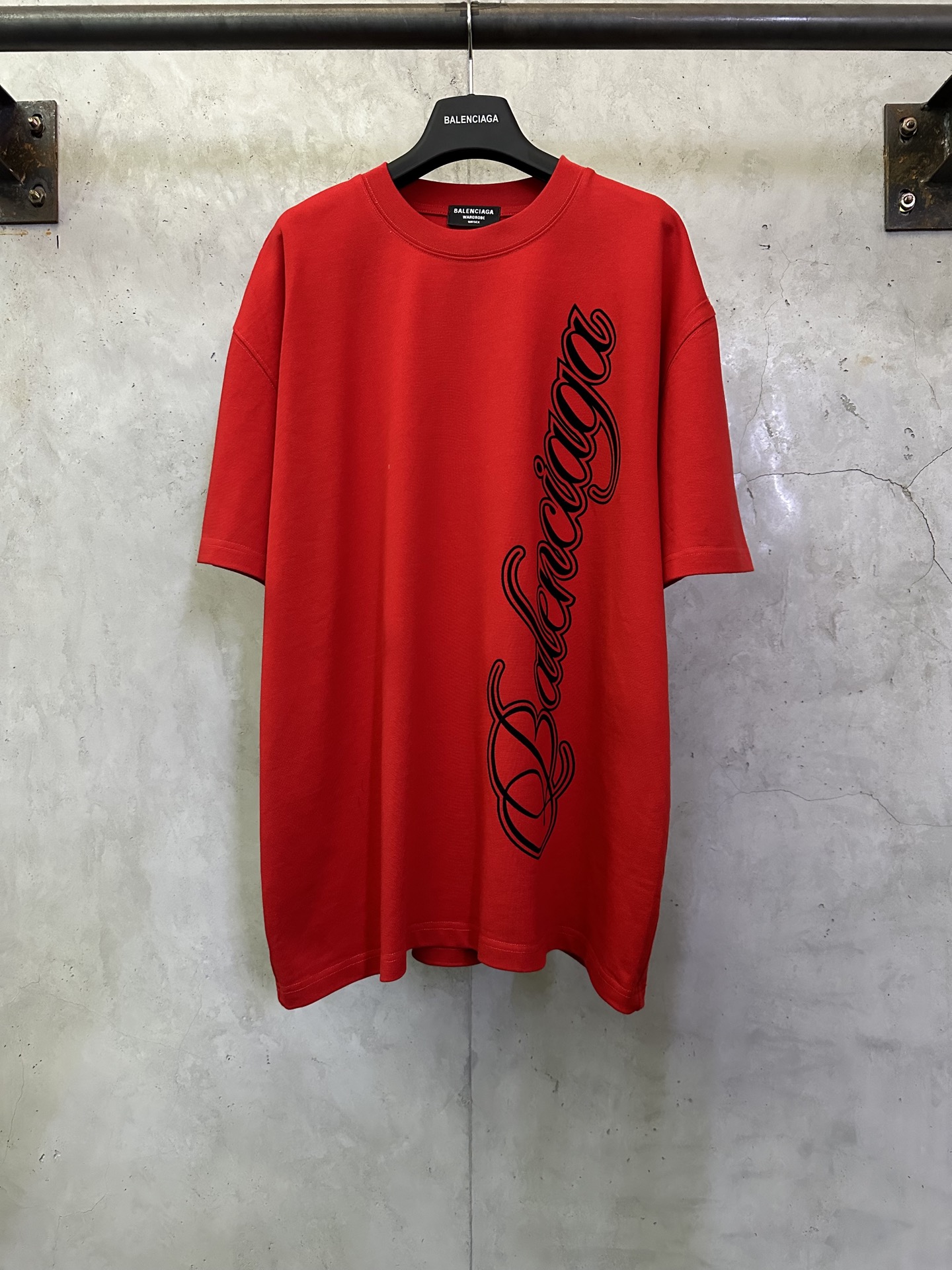 Balenciaga Balenciaga巴黎世家 25ss CURSIVE系列 植绒印花短袖T恤