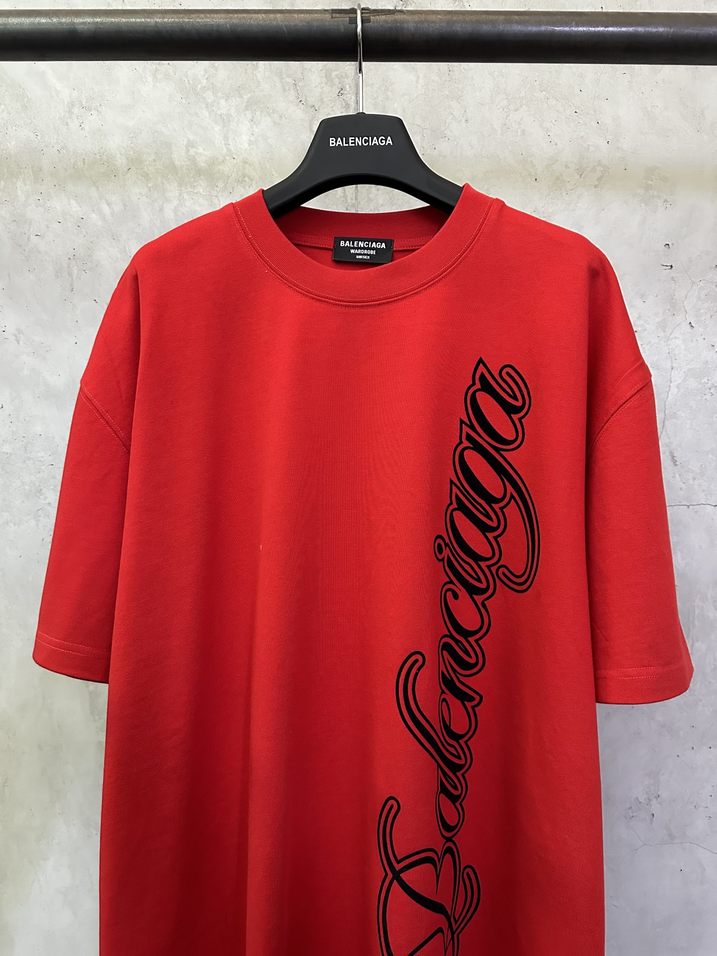 Balenciaga Balenciaga巴黎世家 25ss CURSIVE系列 植绒印花短袖T恤