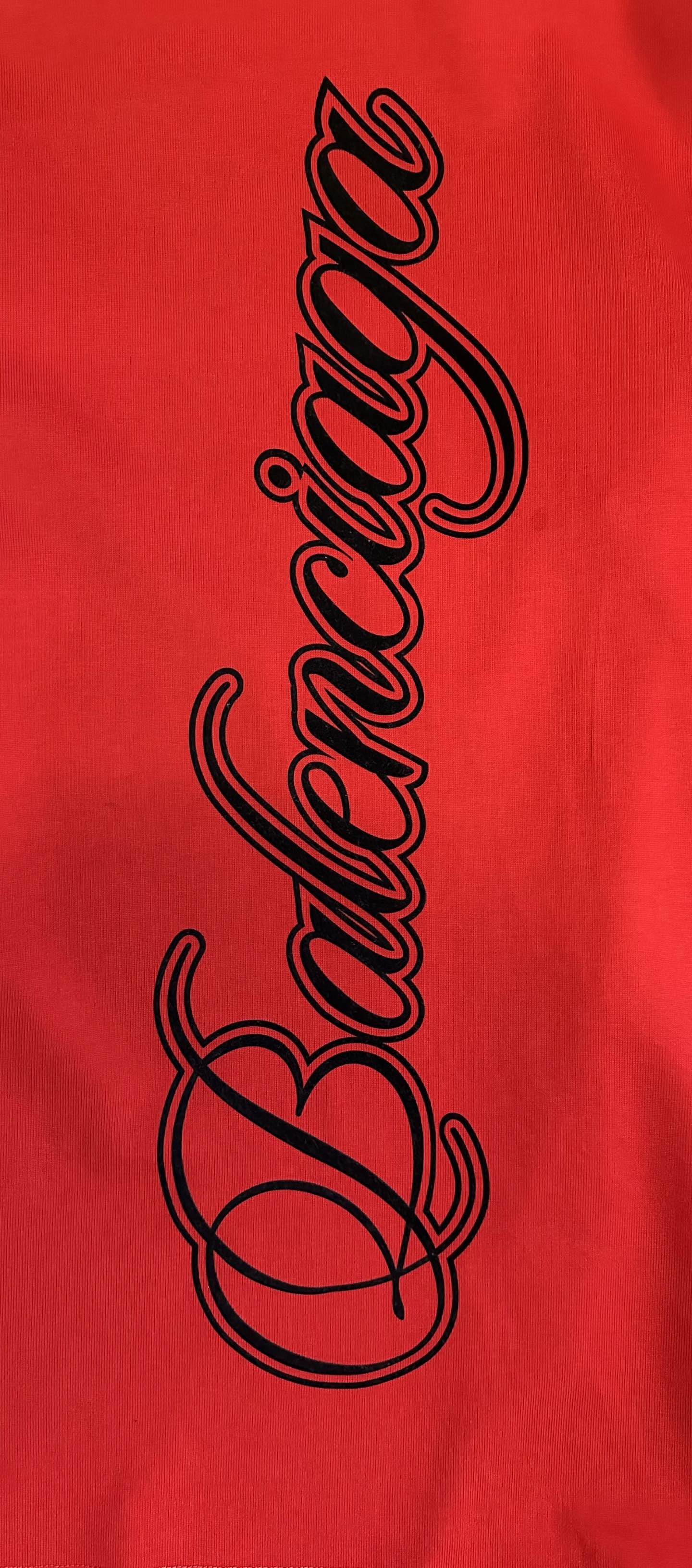 Balenciaga Balenciaga巴黎世家 25ss CURSIVE系列 植绒印花短袖T恤