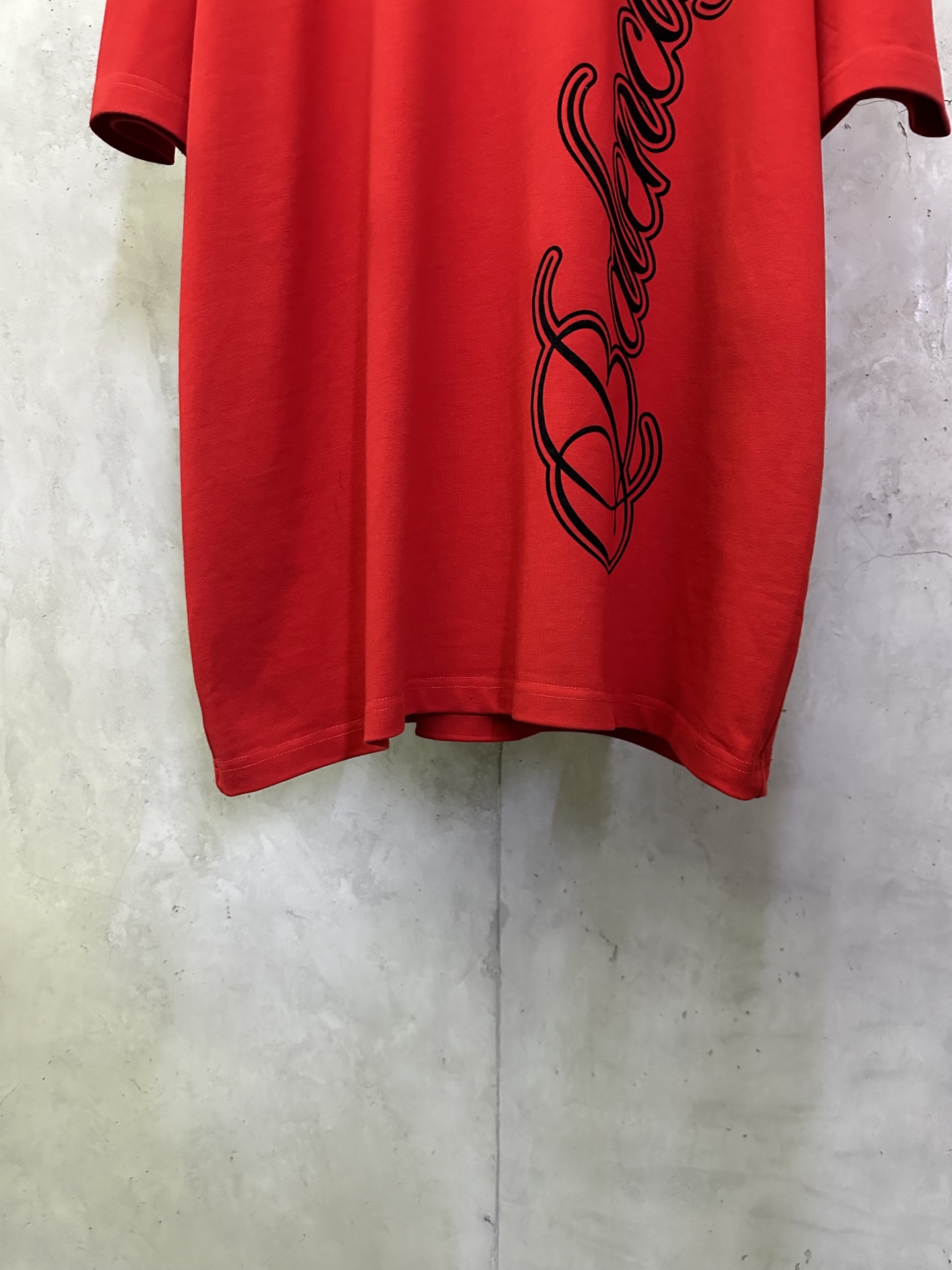 Balenciaga Balenciaga巴黎世家 25ss CURSIVE系列 植绒印花短袖T恤