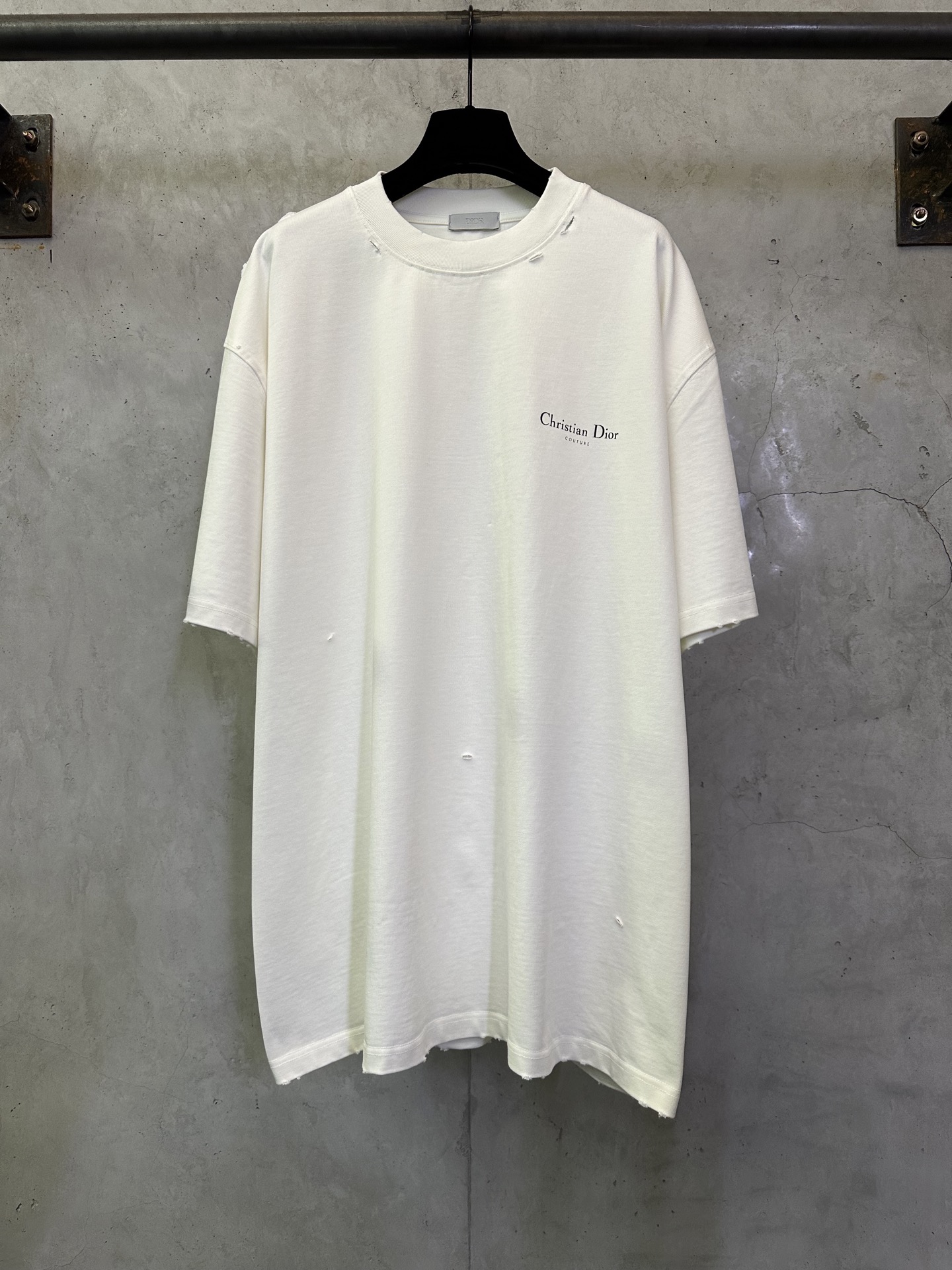 Dior Dior迪奥 26ss logo印花做破短袖T恤
