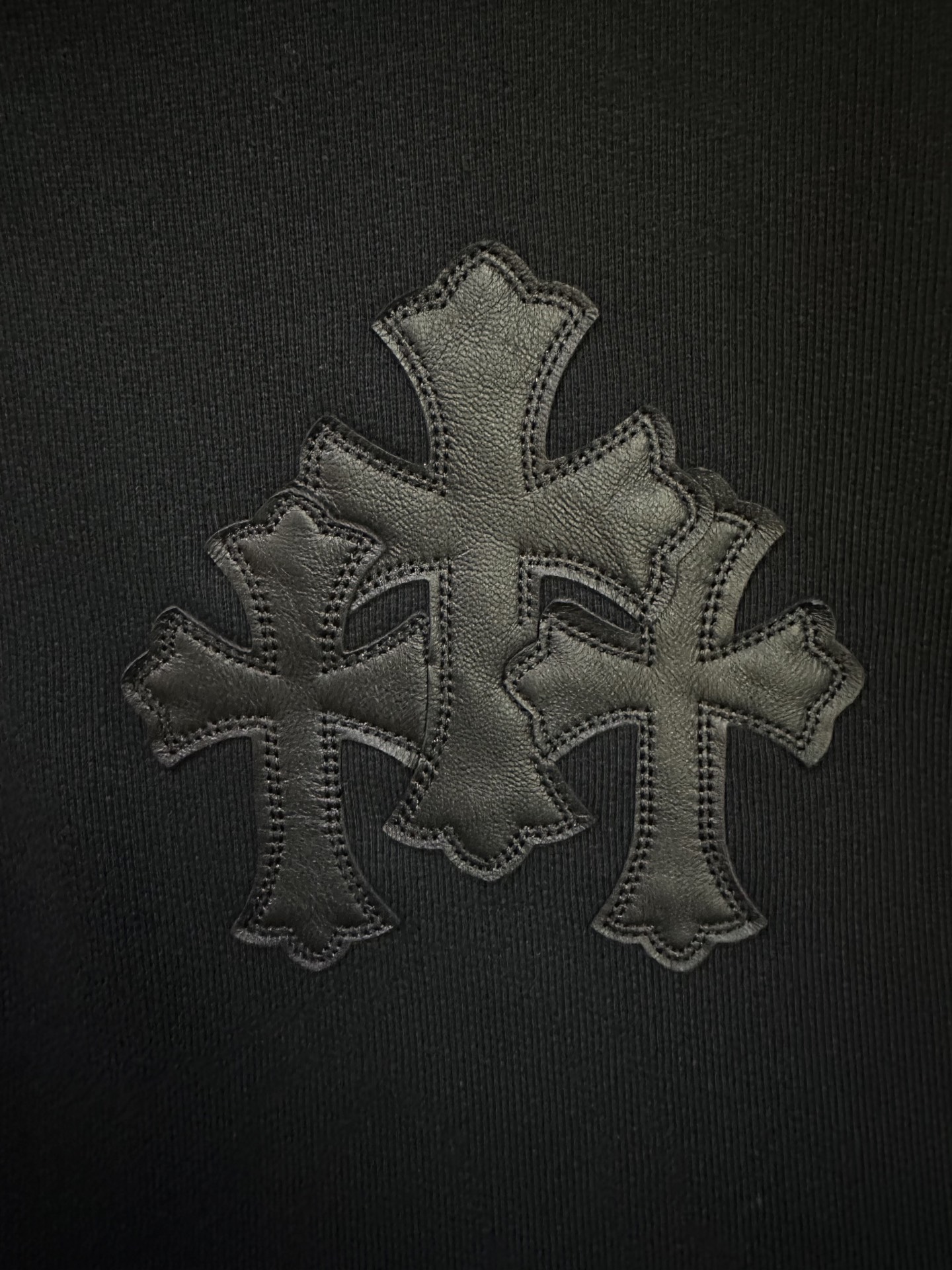 Chrome Hearts Chrome Hearts克罗心 25SS 贴皮十字半拉链长袖卫衣