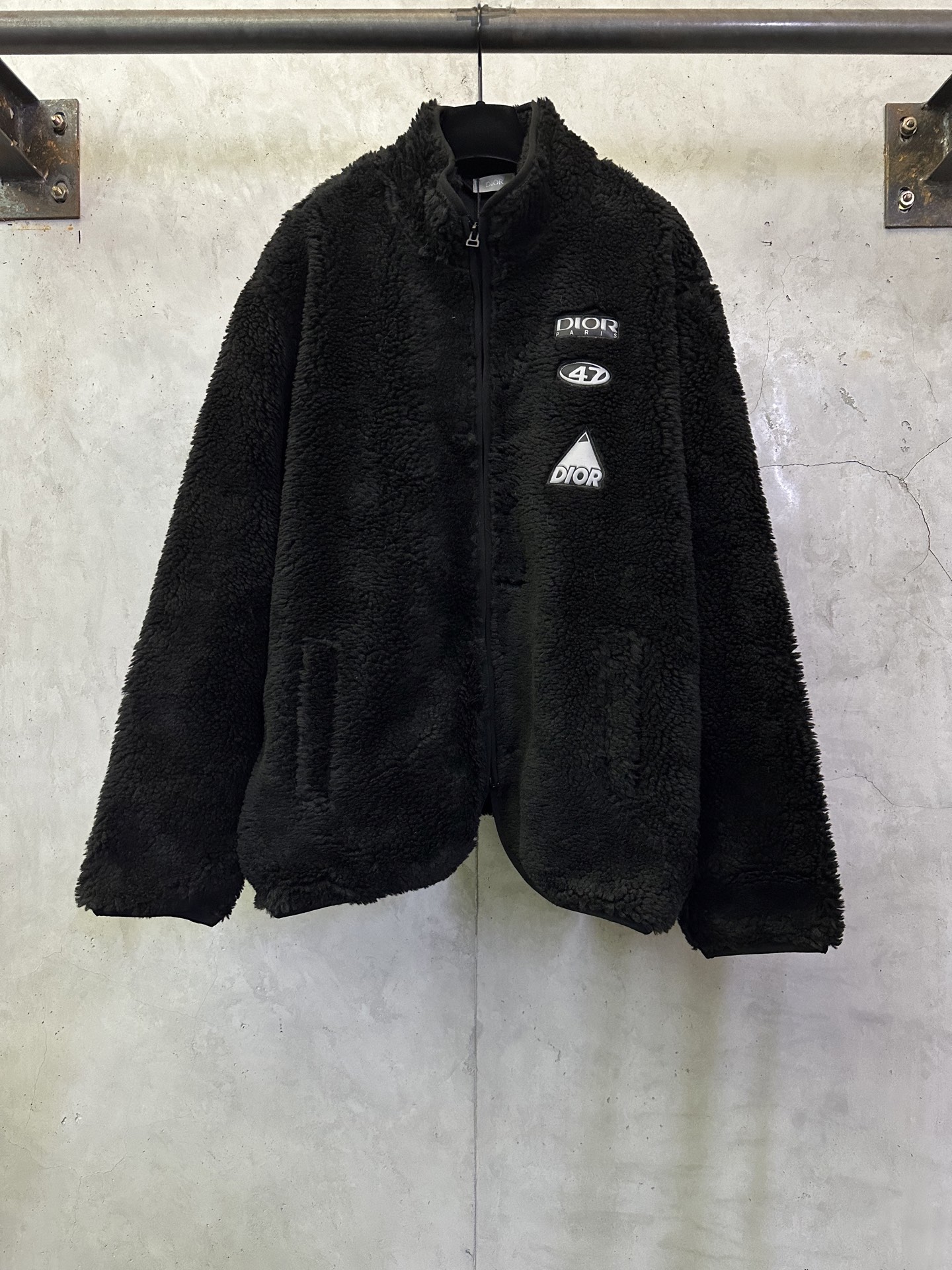 Dior DIOR迪奥 ss26 羊羔绒硅胶徽标拉链外套