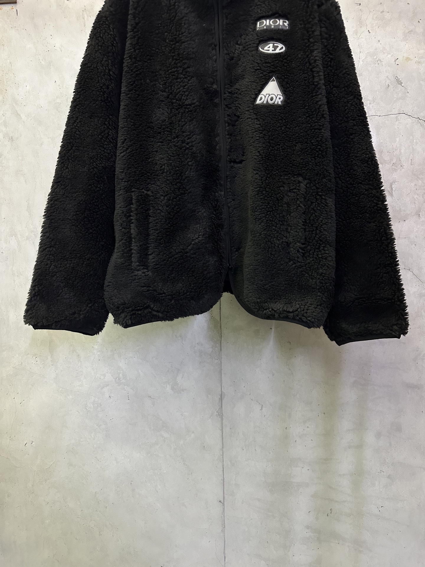 Dior DIOR迪奥 ss26 羊羔绒硅胶徽标拉链外套