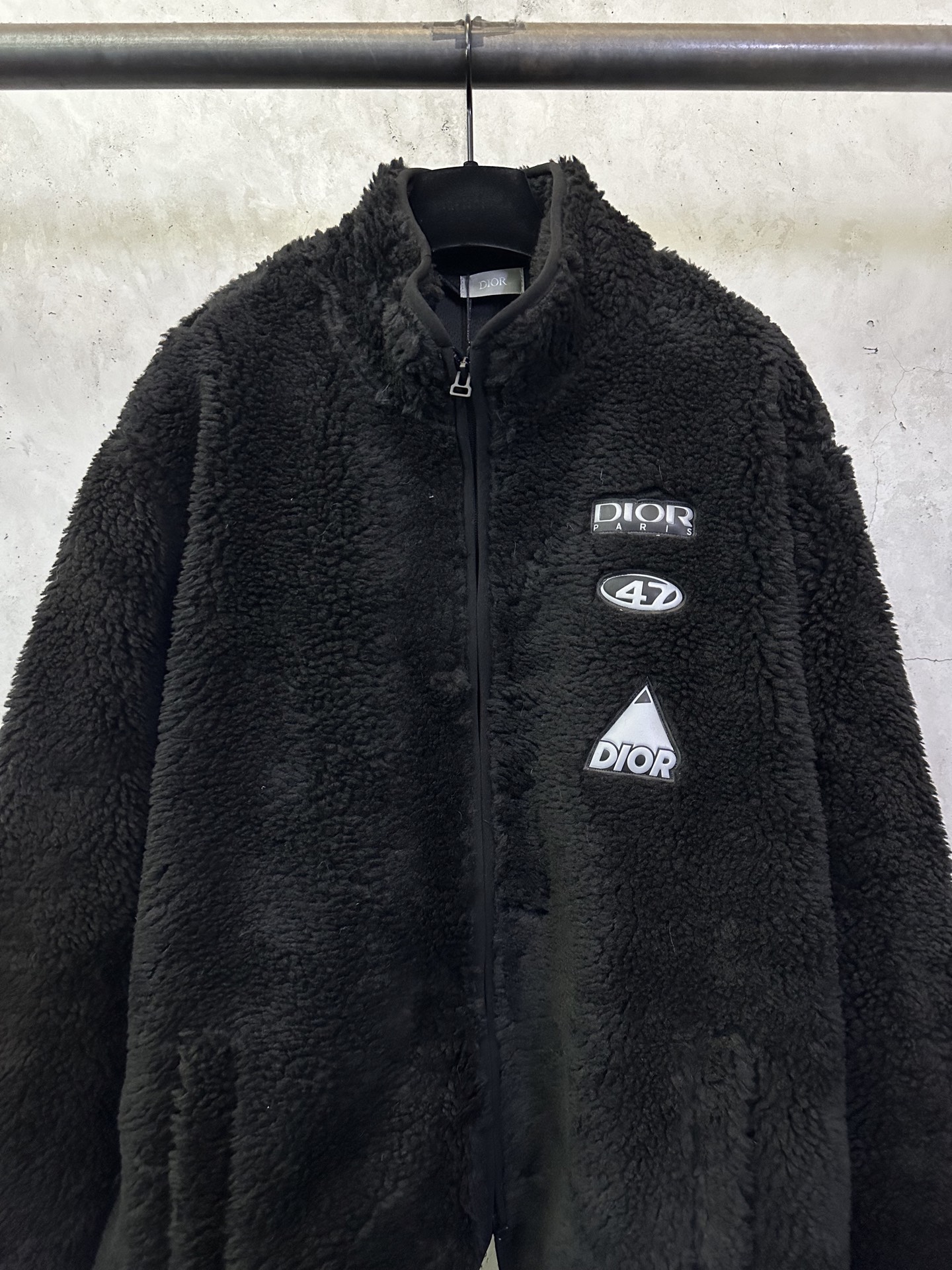 Dior DIOR迪奥 ss26 羊羔绒硅胶徽标拉链外套