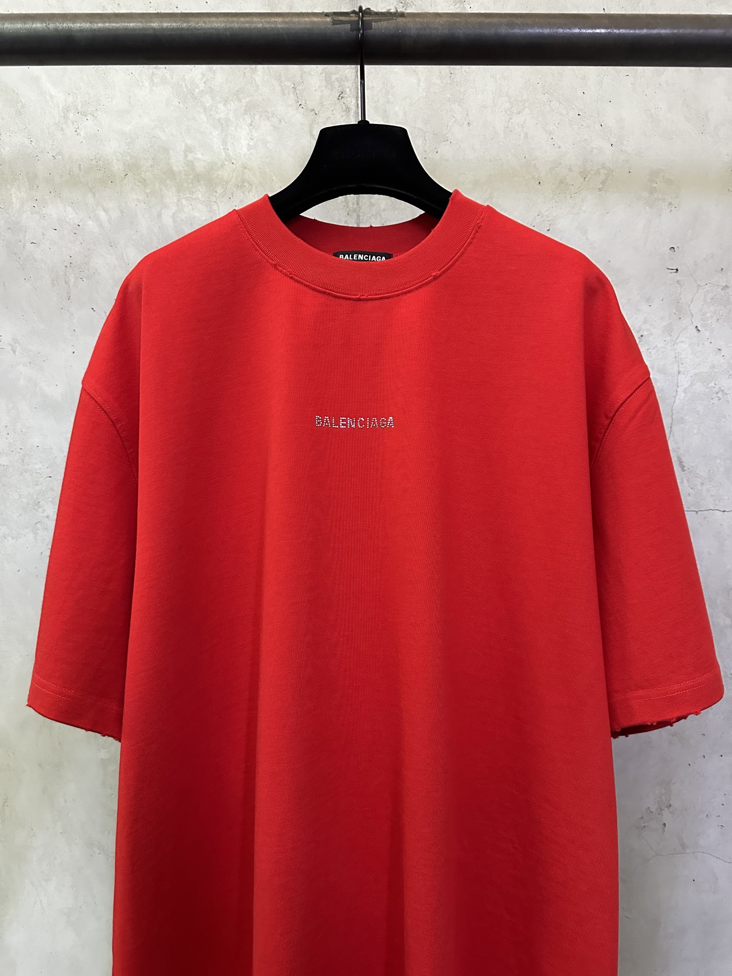 Balenciaga Balenciaga 巴黎世家 25ss 前后字母烫钻洗水短袖T恤