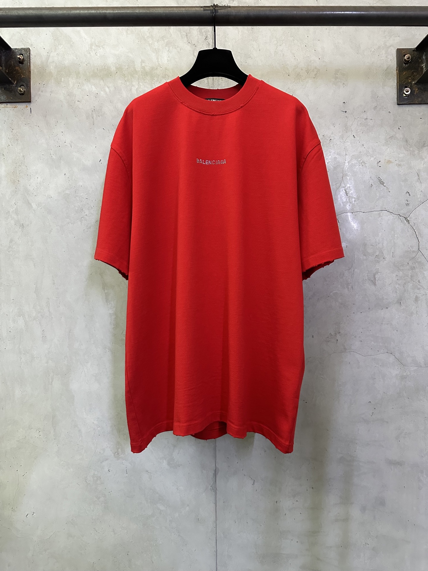 Balenciaga Balenciaga 巴黎世家 25ss 前后字母烫钻洗水短袖T恤