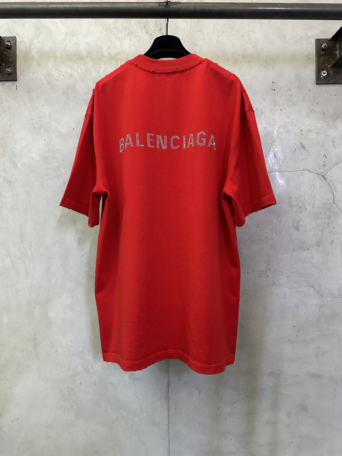 Balenciaga Balenciaga 巴黎世家 25ss 前后字母烫钻洗水短袖T恤