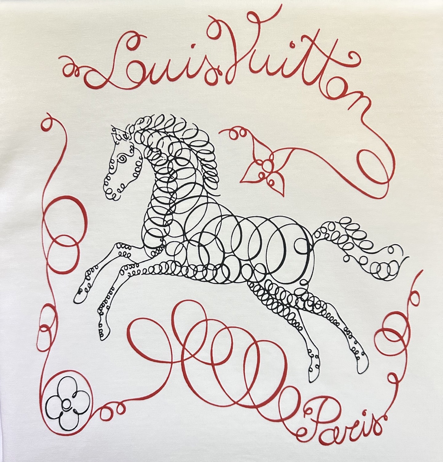 Louis Vuitton Louis Vuitton 26ss LV 马年印花圆领短袖T恤