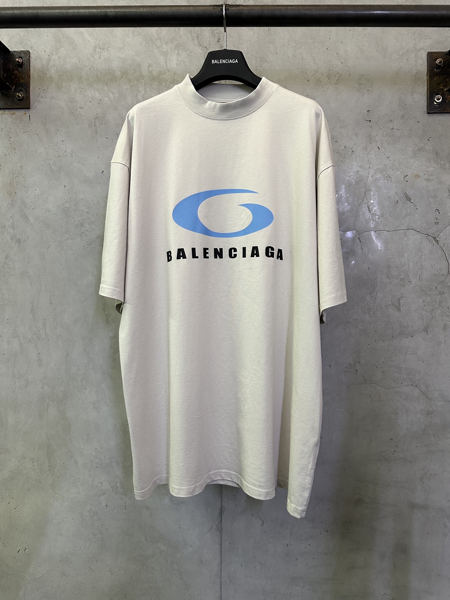 P100 Balenciaga Paris 25ss camiseta de manga corta con logo de pasarela Tejido: algodón peinado 24s teñido y tejido a m…