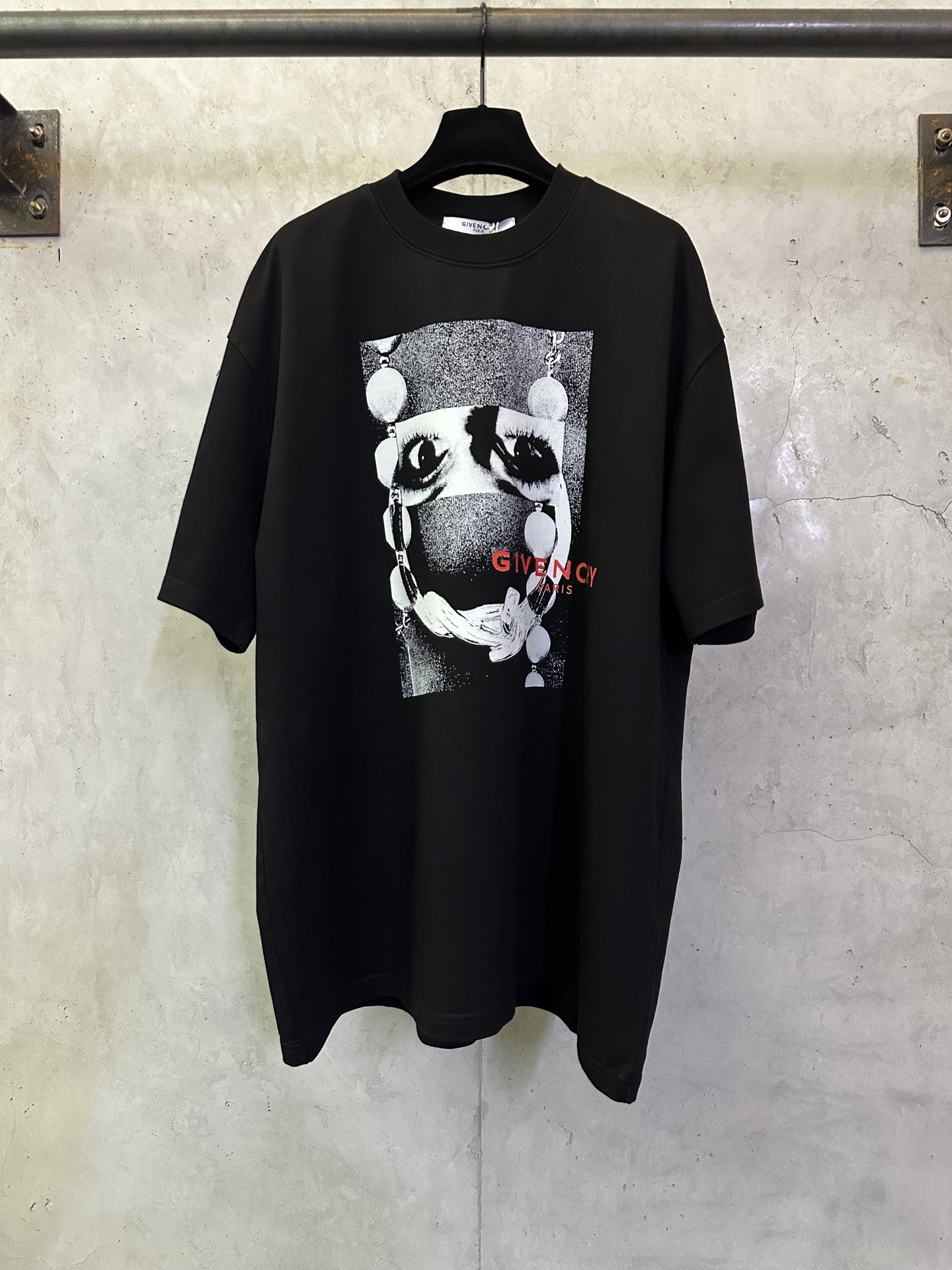 @ 140-Camiseta pesada de manga corta de 400 g con estampado de ojos de Givenchy 26ss con cuello redondo y manga corta T…