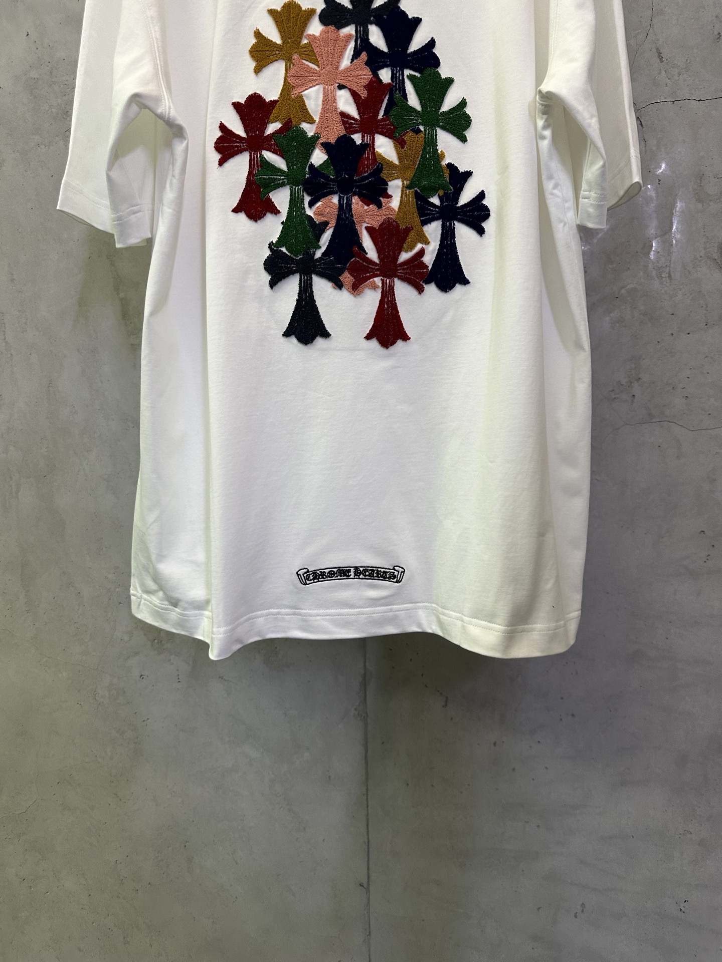 Chrome Hearts Chrome Hearts 克罗心 26ss 前后十字架牙刷绣短袖T恤