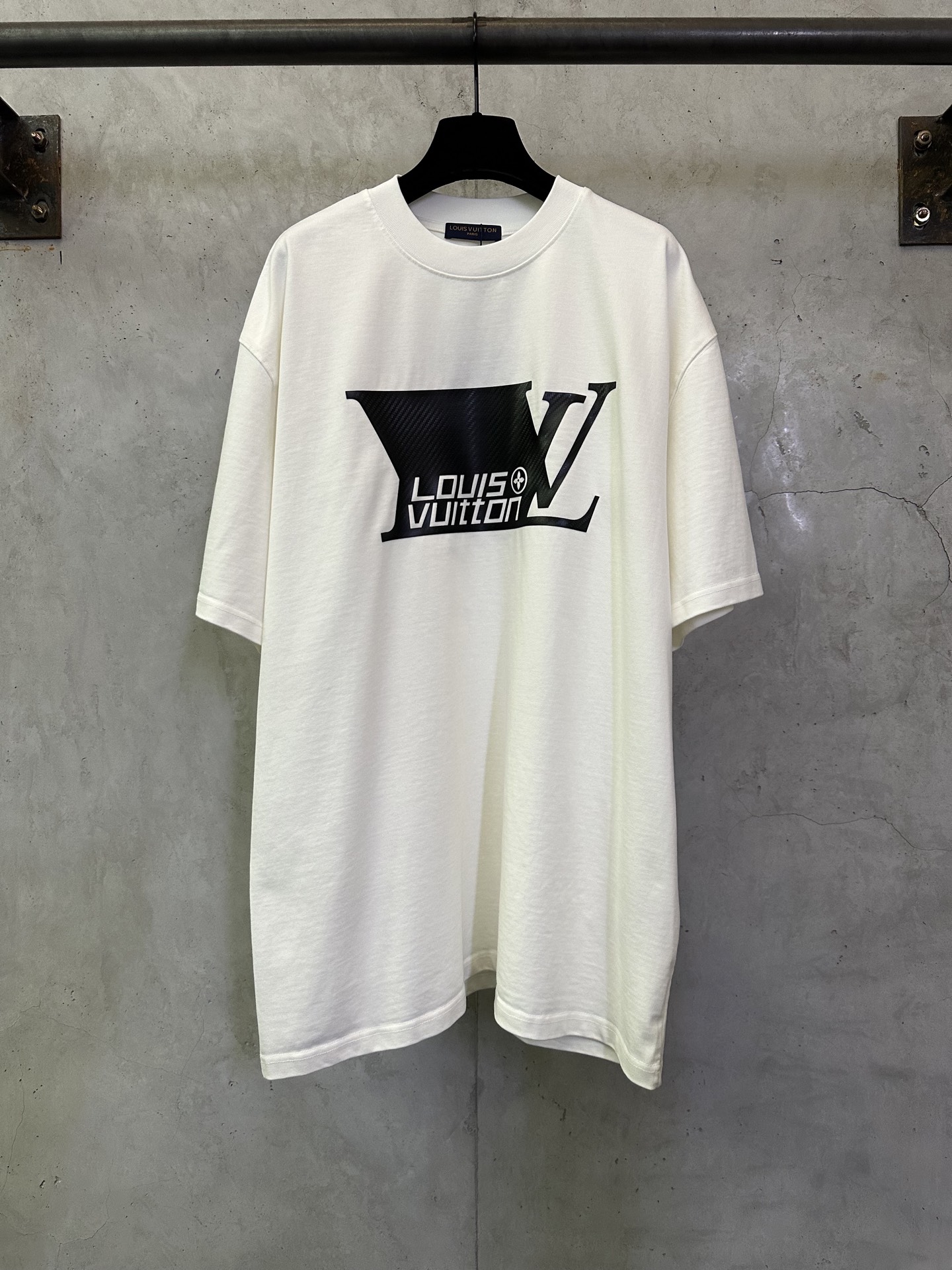 P125 Otoño e invierno, peso pesado, 400 g, manga corta, Louis Vuitton 26ss LV, ropa de primavera, camiseta de manga cor…