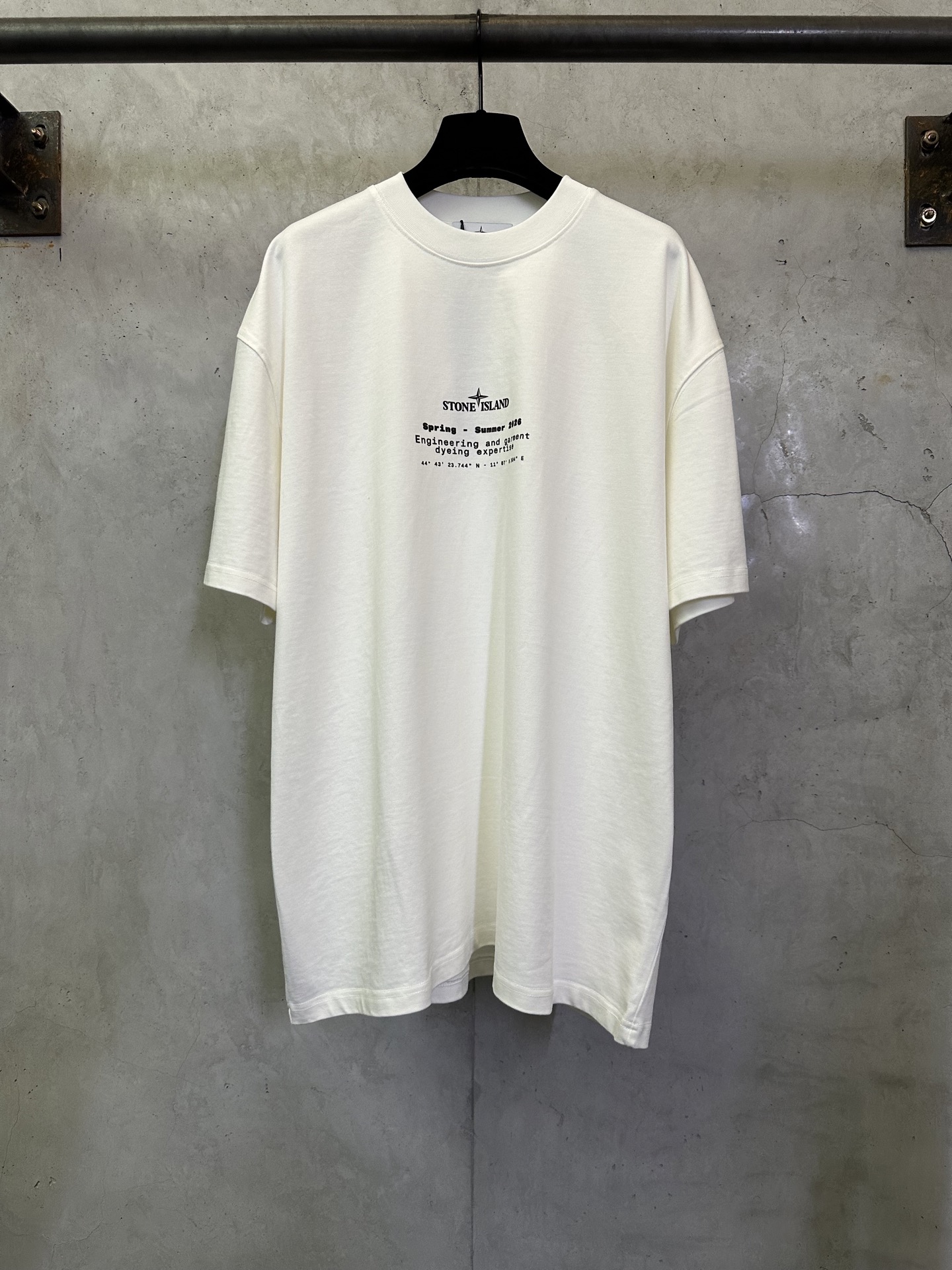 @140-Nueva primavera/verano, camiseta de manga corta de 400g súper pesada Stone Island, Isla de Piedra, estampado de br…