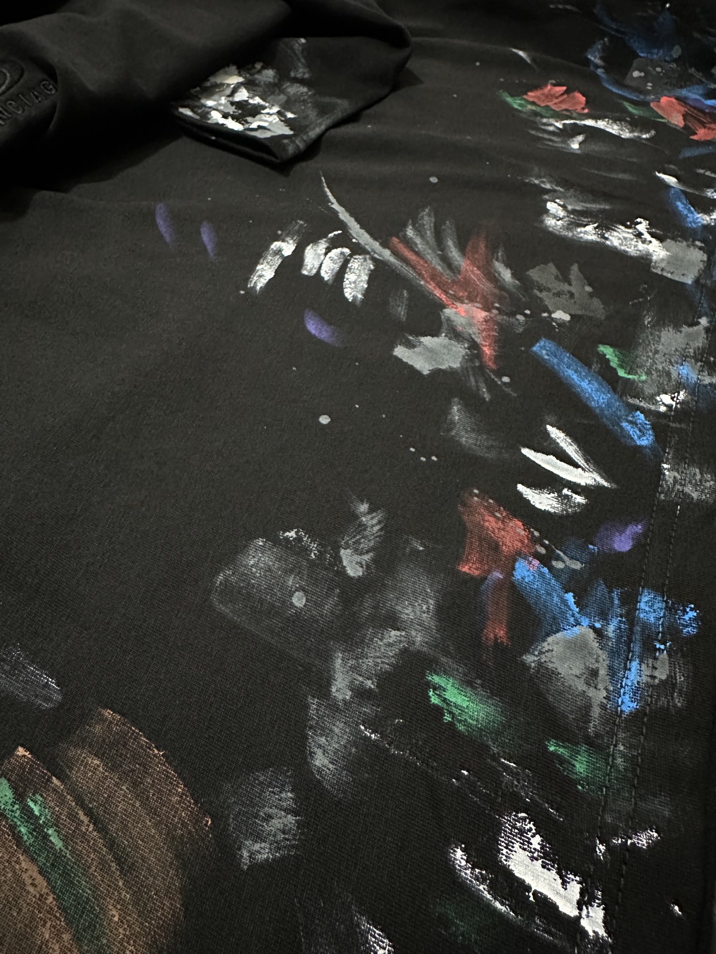 Balenciaga Balenciaga 巴黎世家 单环刺绣logo涂鸦做旧短袖T恤