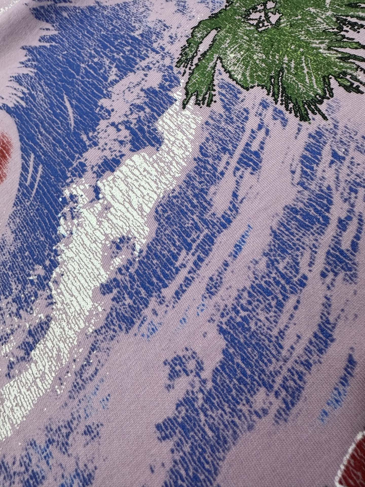 Balenciaga Balenciaga 巴黎世家 26ss 海浪椰树龟裂印花短袖T恤