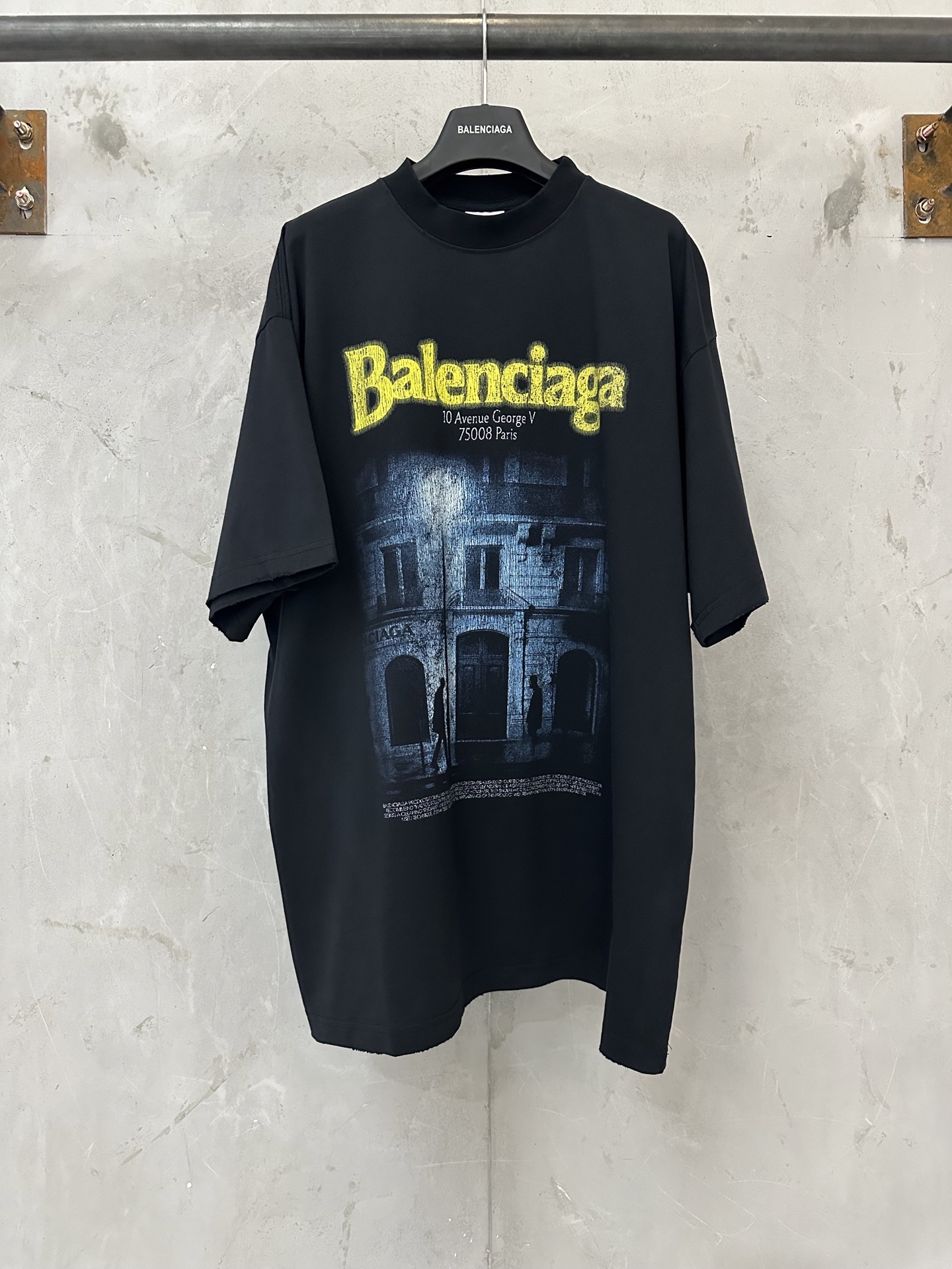 Balenciaga Balenciaga 巴黎世家 26ss 街道路灯夜景龟裂印花短袖T恤