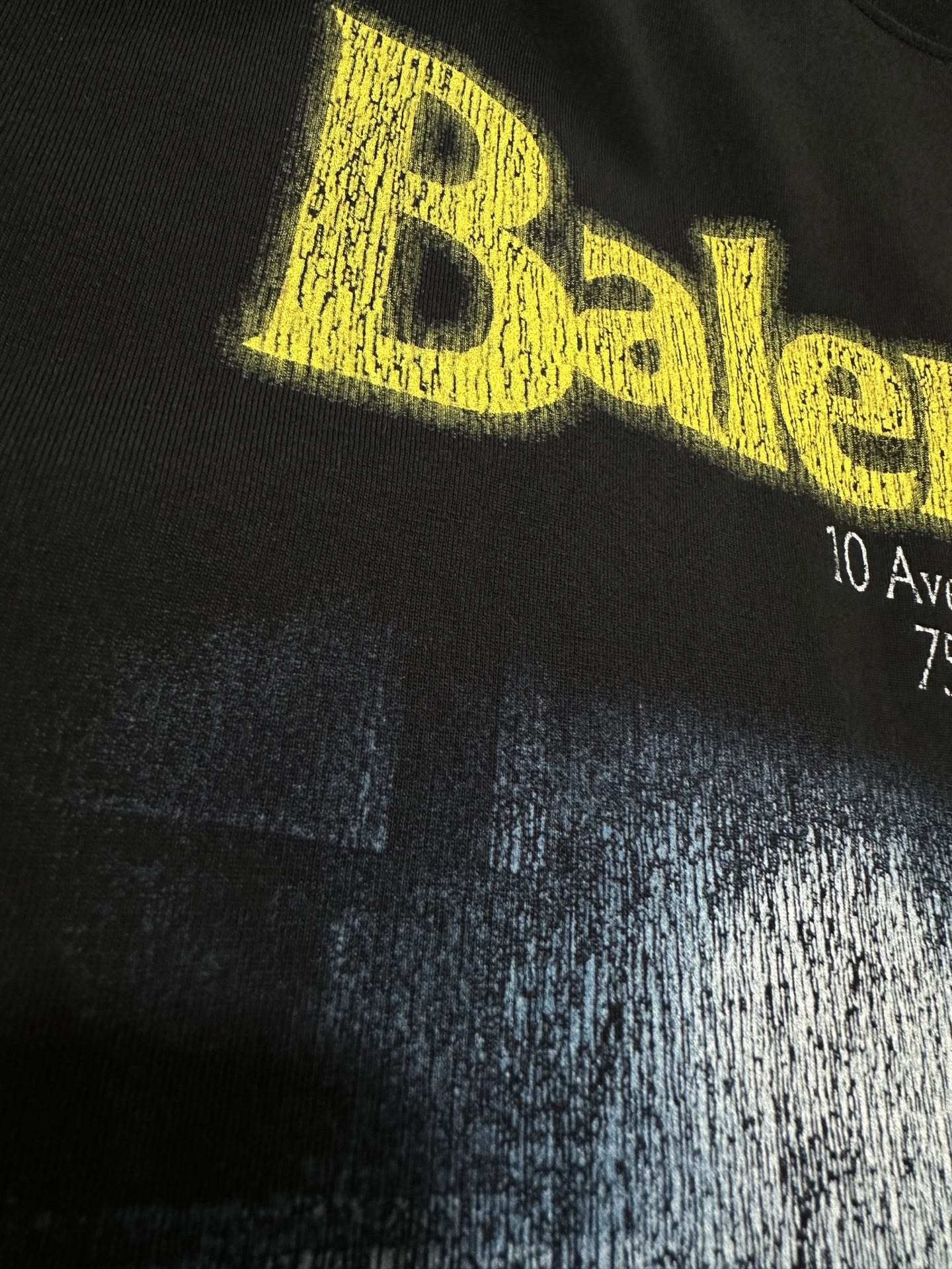 Balenciaga Balenciaga 巴黎世家 26ss 街道路灯夜景龟裂印花短袖T恤