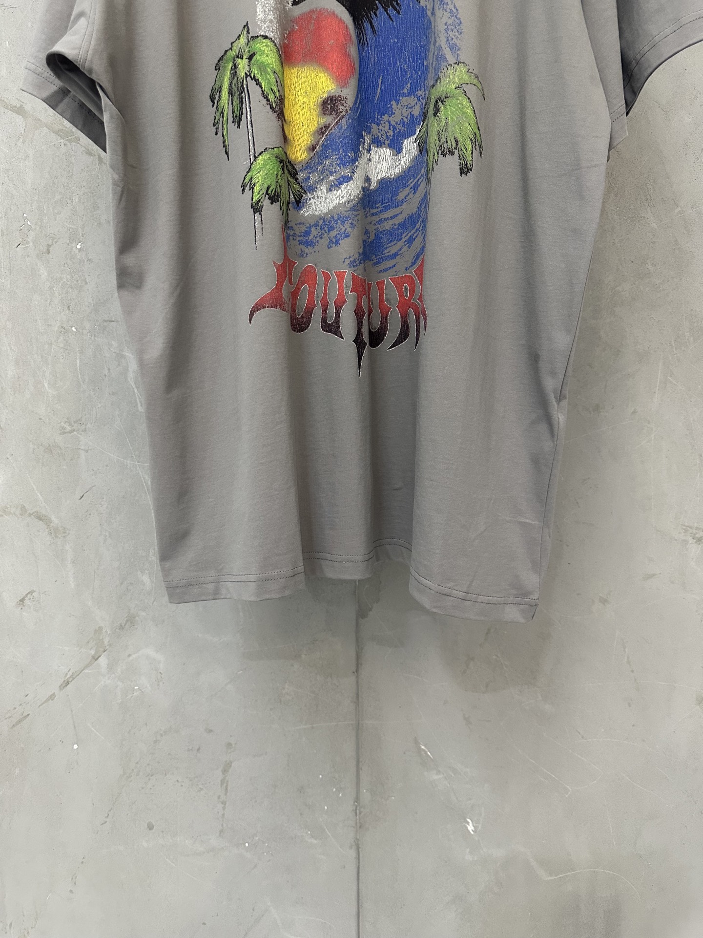 Balenciaga Balenciaga 巴黎世家 26ss 海浪椰树龟裂印花短袖T恤