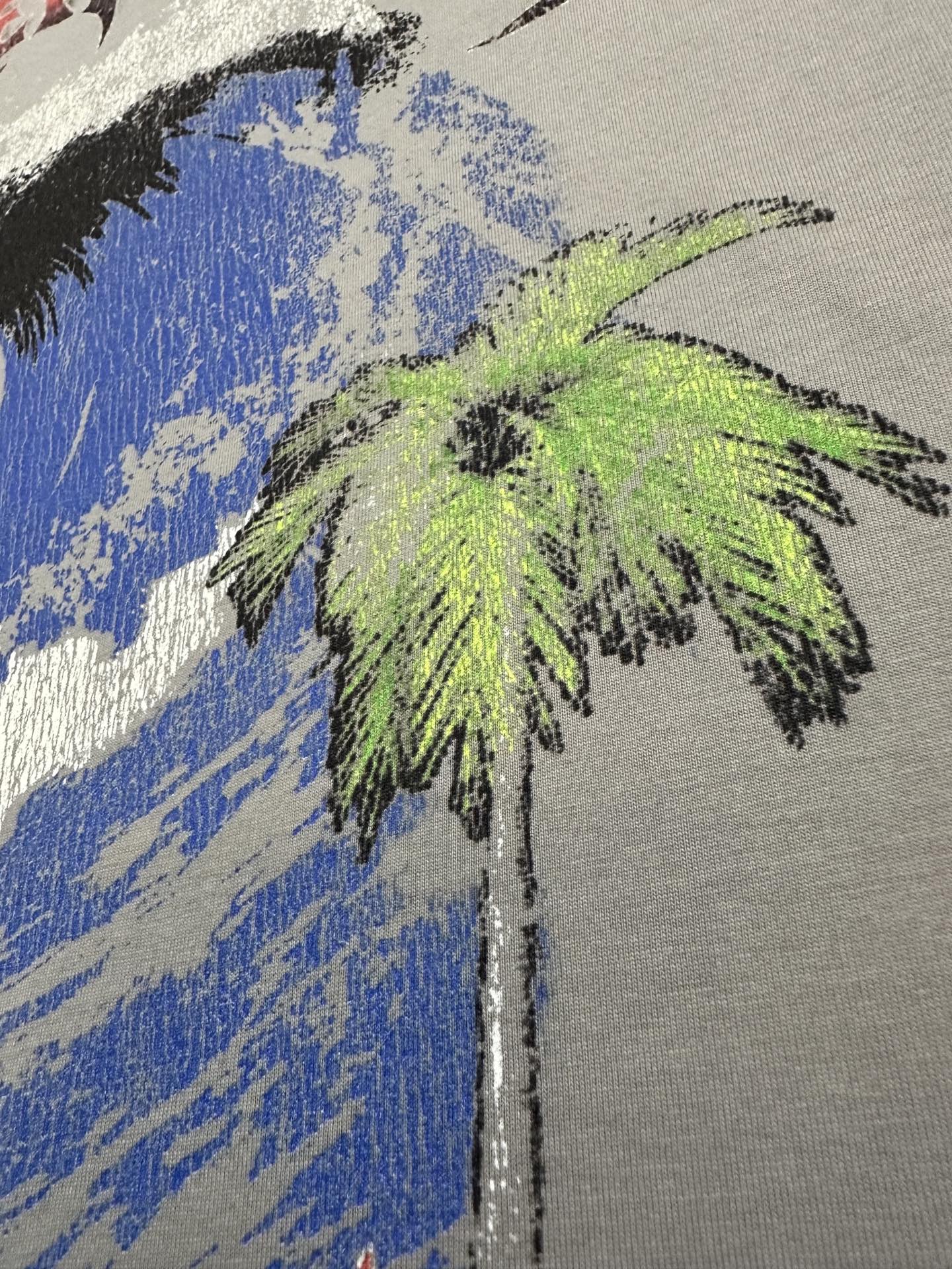 Balenciaga Balenciaga 巴黎世家 26ss 海浪椰树龟裂印花短袖T恤
