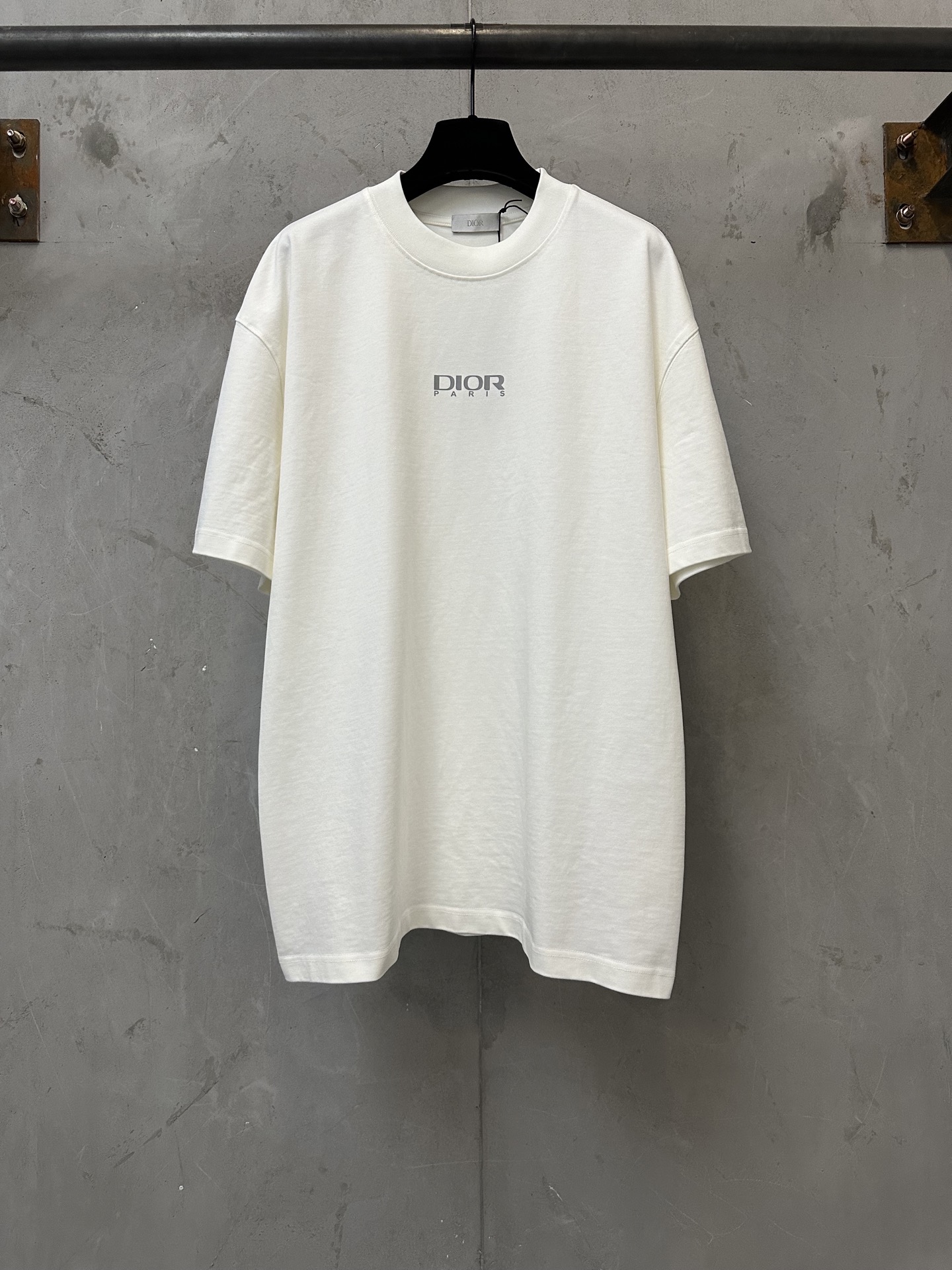 @ 140-Verano nueva camiseta de manga corta pesada DIOR Dior FW26 de manga corta con logo reflectante con temática de es…
