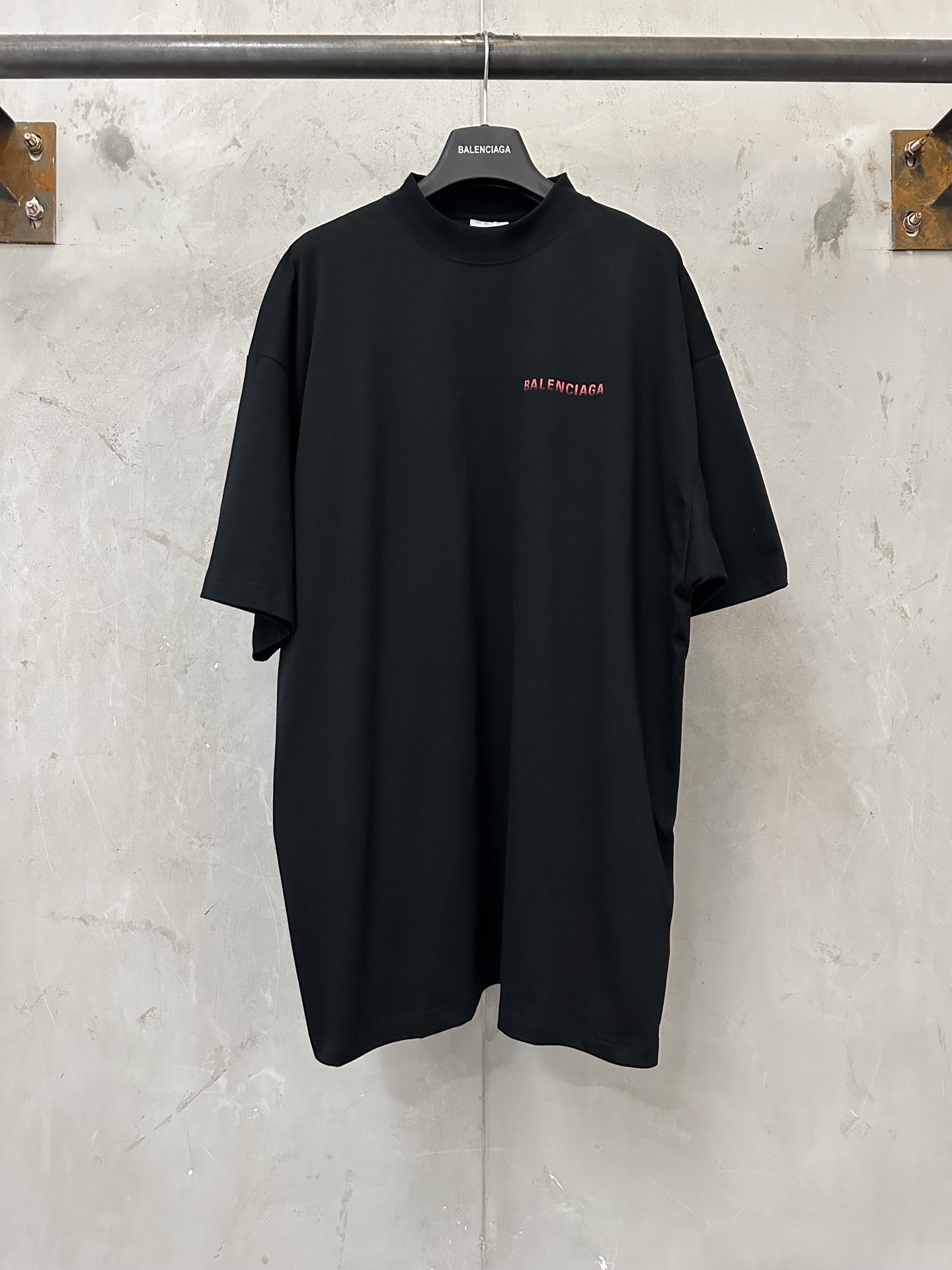P125 Balenciaga 26ss logo color degradado camiseta de manga corta con estampado directo Tela: Confeccionada con tejido …