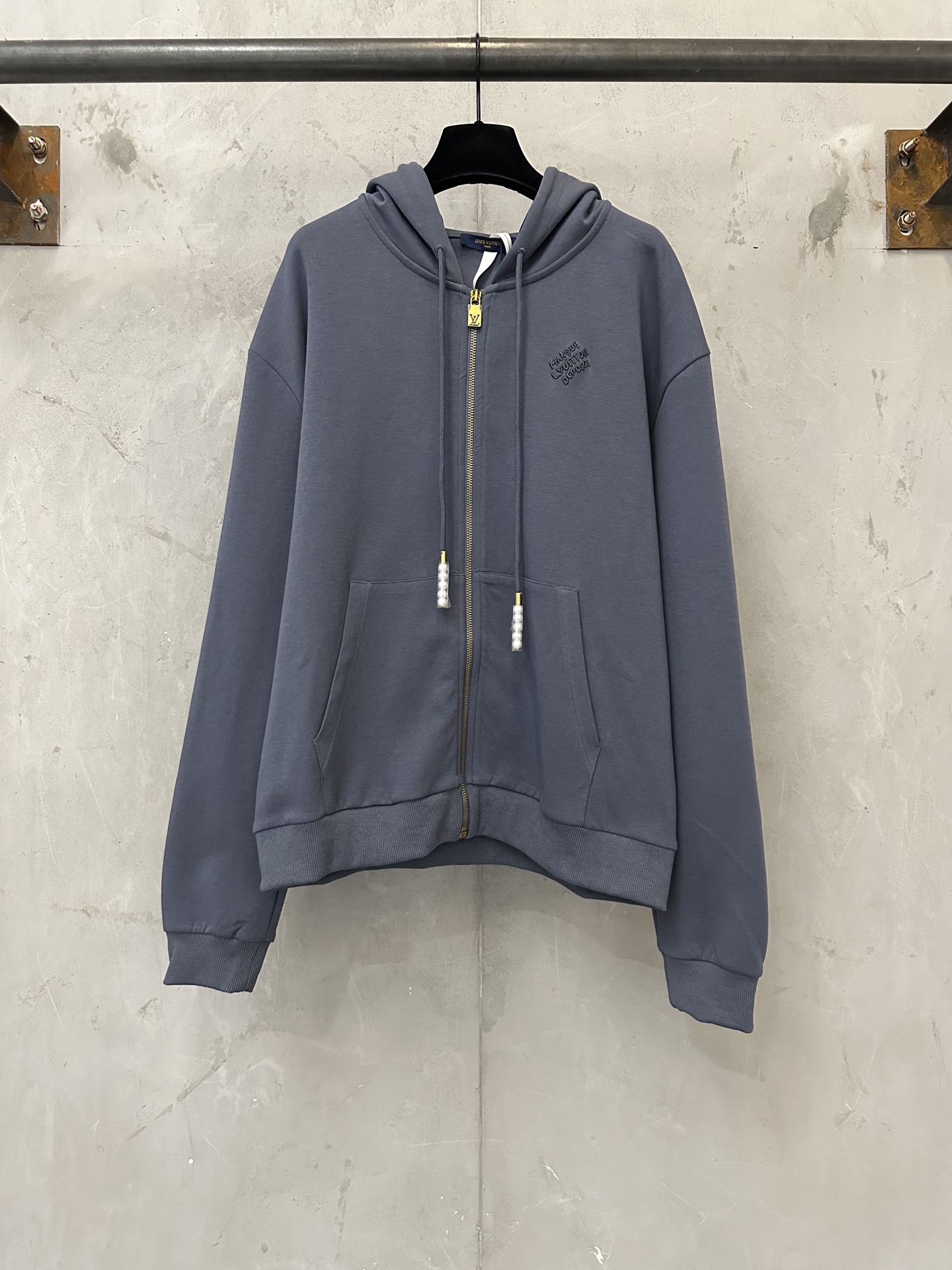 P220 LOUIS VUITTON 24FW Sudadera con capucha de punto con cremallera y bordado Tejido: capa de aire estrellada 82% algo…