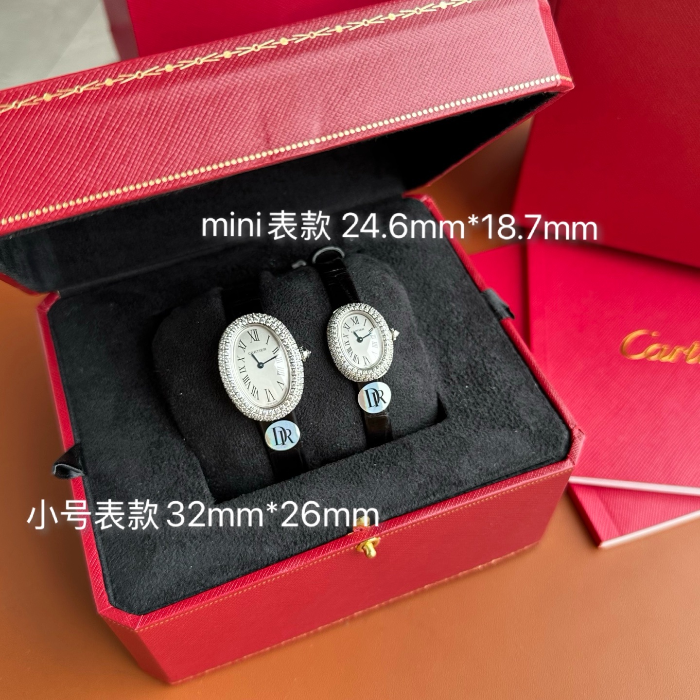 NO:641533,DR Cartier bathtub in platinum full of diamonds, small and mini size comparison, high-definition illustration (Italian small patent leather version - unique texture),,cartier19860909DR卡地亚浴缸白金满钻,小号与mini尺寸对比,高清图示（意大利小漆皮版-独有的纹理感）,,cartier,Watch