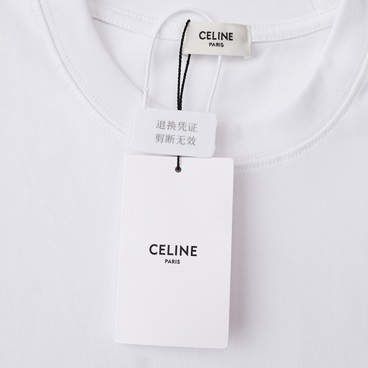 High-Quality CELINE Céline 25ss Embroidered Logo Short Sleeves in Cotton Fabric - 图片 3