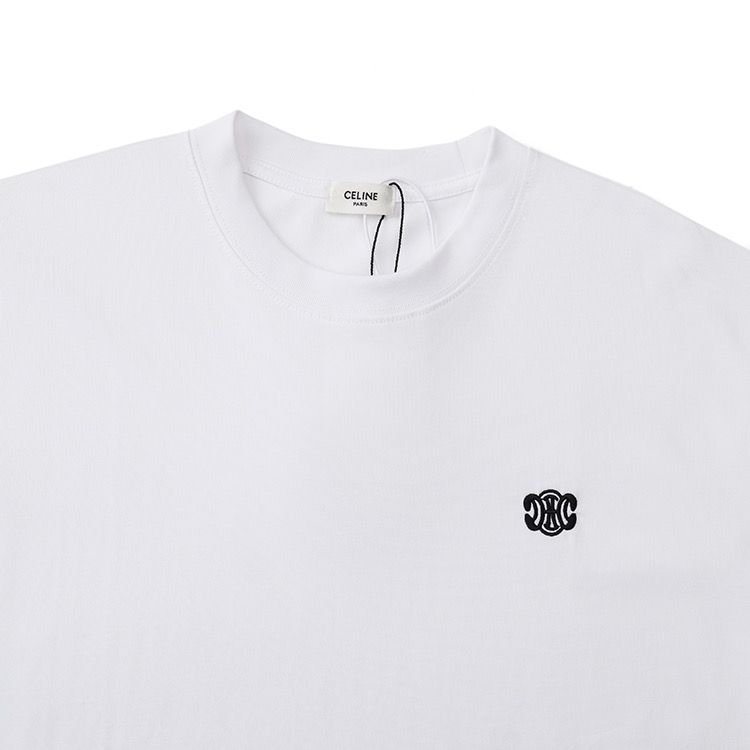 High-Quality CELINE Céline 25ss Embroidered Logo Short Sleeves in Cotton Fabric - 图片 5
