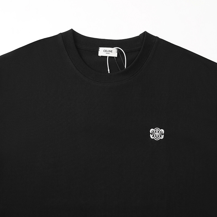 High-Quality CELINE Céline 25ss Embroidered Logo Short Sleeves in Cotton Fabric - 图片 3