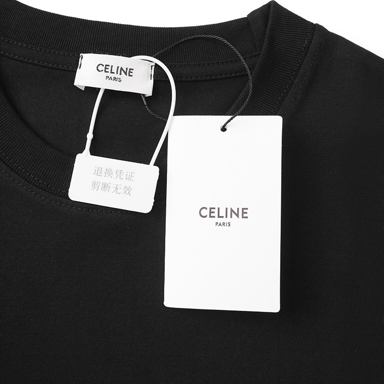High-Quality CELINE Céline 25ss Embroidered Logo Short Sleeves in Cotton Fabric - 图片 7