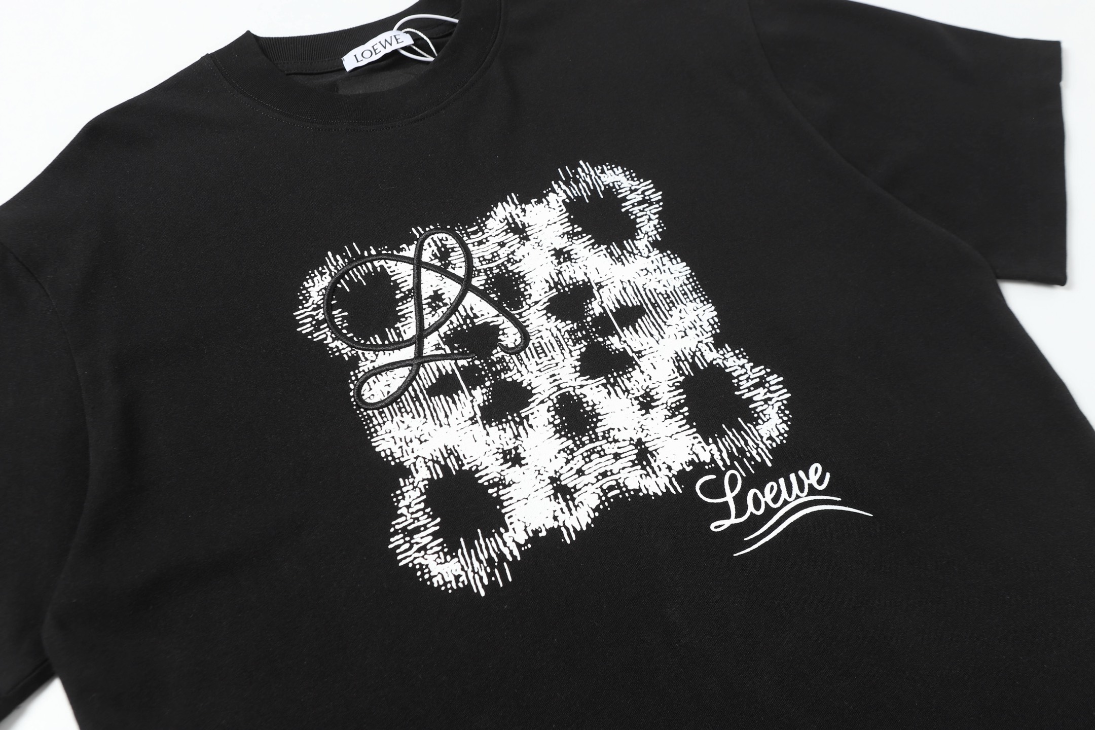 Loewe 25s Cotton Fabric Shirt in White and Black, Sizes S-XXL, 270g. - 图片 4