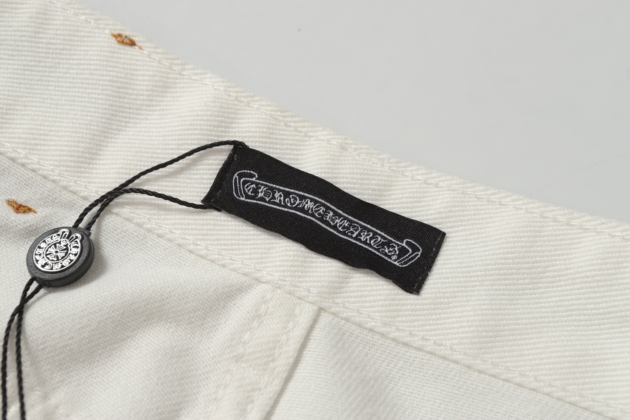 Chrome Hearts Chrome Hearts/克罗心 白牛系列彩皮十字架水洗色布 牛仔长裤