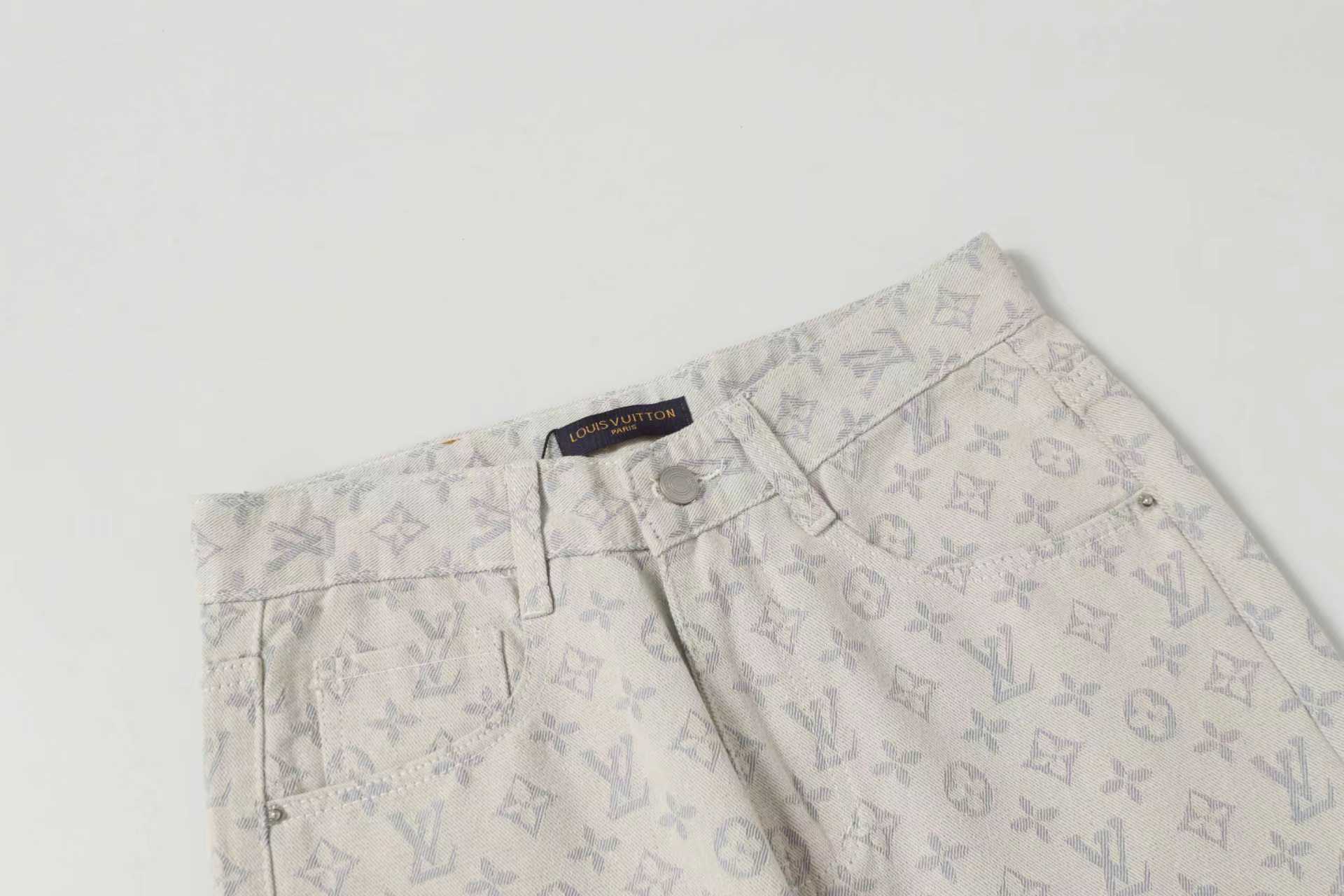 Louis Vuitton LV路易威登美式 全身提花修身直筒牛仔裤
