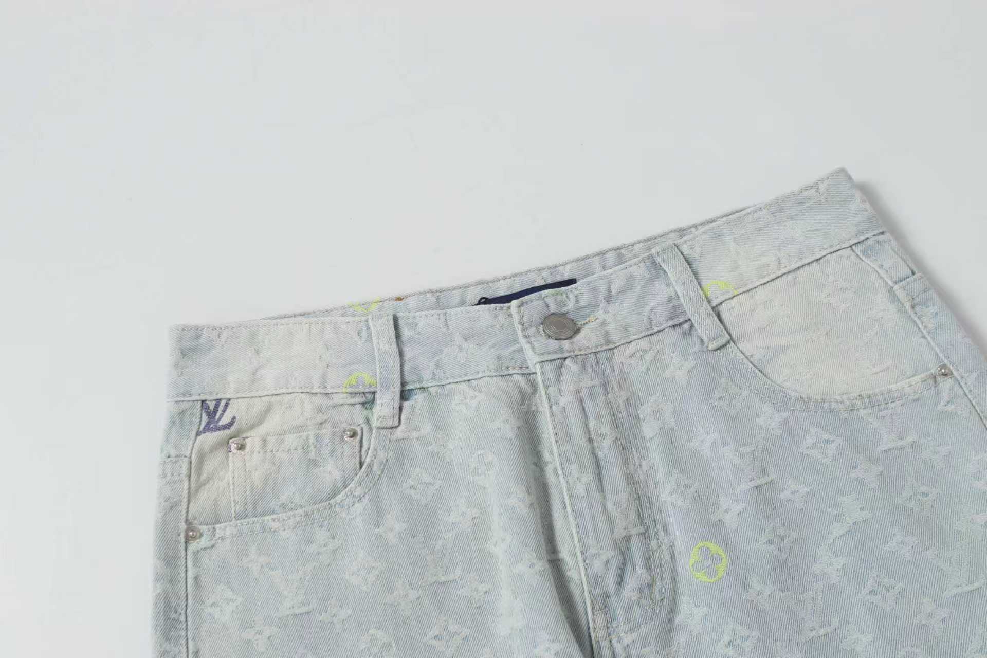 Louis Vuitton LV路易威登美式 全身提花修身直筒牛仔裤