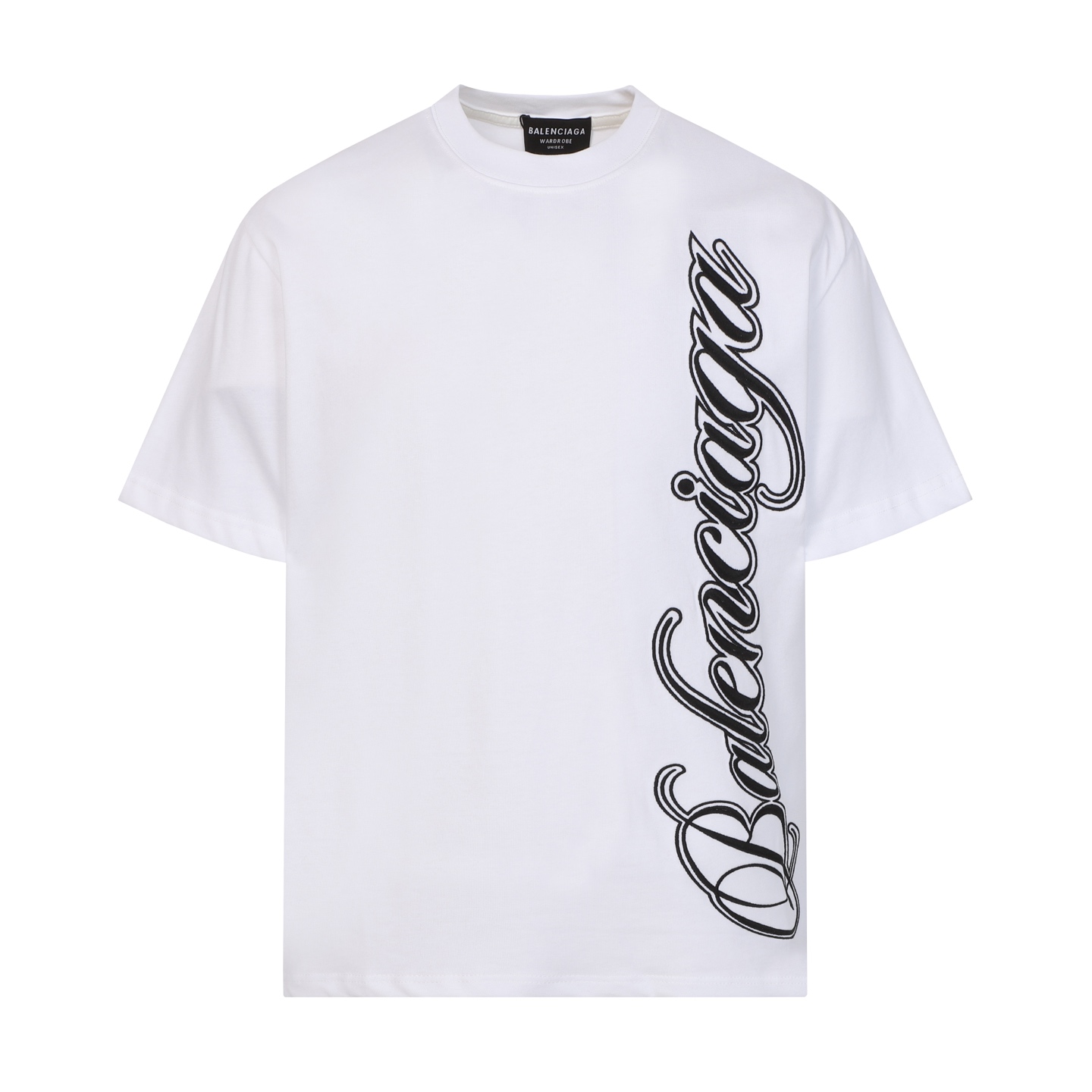 P80 Balenciaga Camiseta de manga corta de cuello redondo con bordado de alta densidad y logo grande. Alta calidad, 320 …