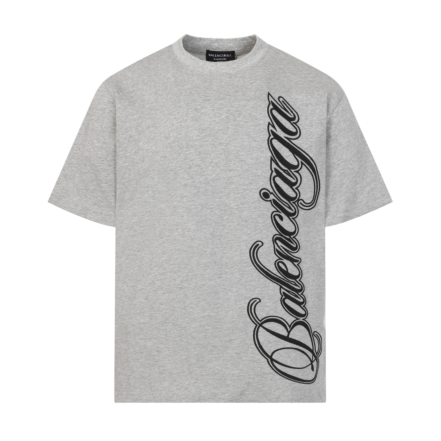 P80 Balenciaga Camiseta de manga corta de cuello redondo con bordado de alta densidad y logo grande. Alta calidad, 320 …