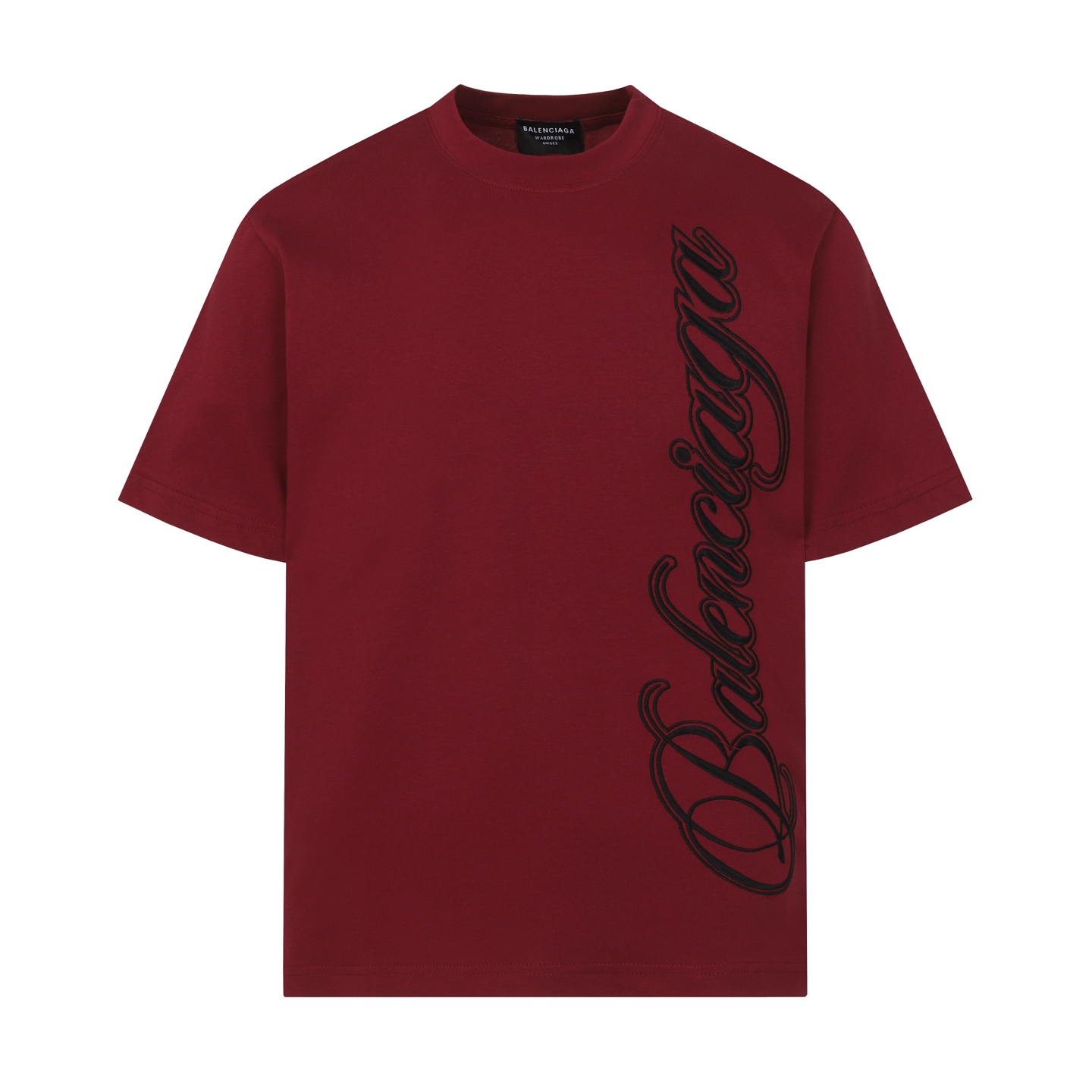P80 Balenciaga Camiseta de manga corta de cuello redondo con bordado de alta densidad y logo grande. Alta calidad, 320 …