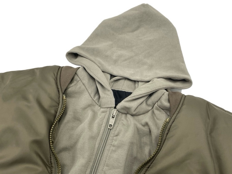 Paris-Style Cotton Coat with Double Zippers and Heavy Work Jacket - 图片 4