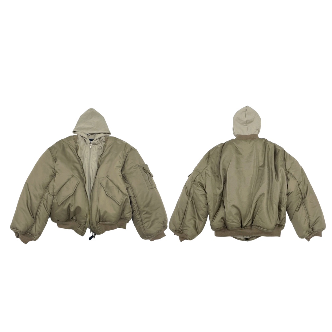 Paris-Style Cotton Coat with Double Zippers and Heavy Work Jacket