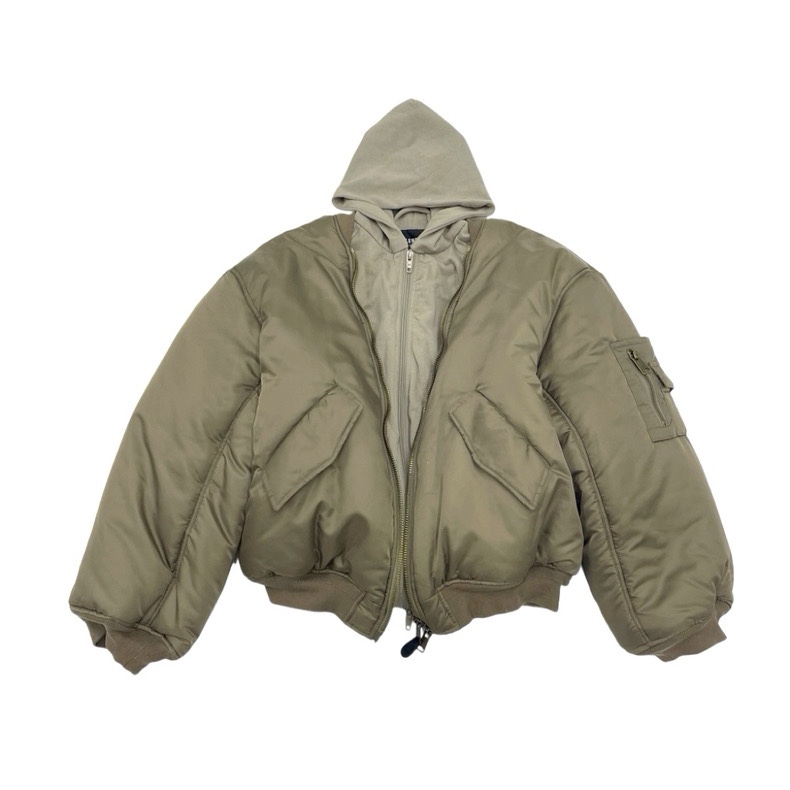 Paris-Style Cotton Coat with Double Zippers and Heavy Work Jacket - 图片 2